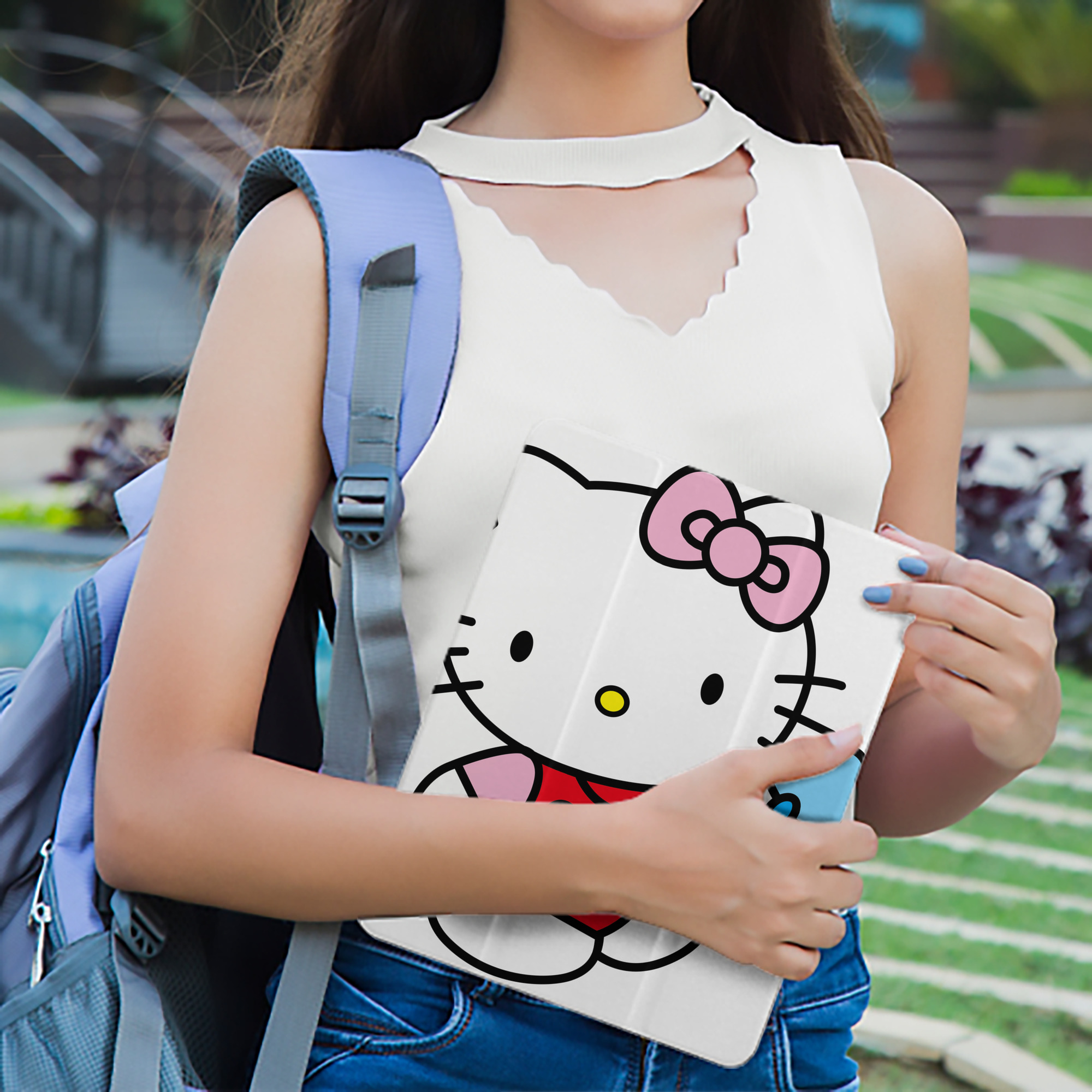 Hello Kitty ハローキティ IPad ケース ペン収納付き 三つ折りスタンド PUレザー×シリコン 対応機種9.5/10.5/10.9インチ