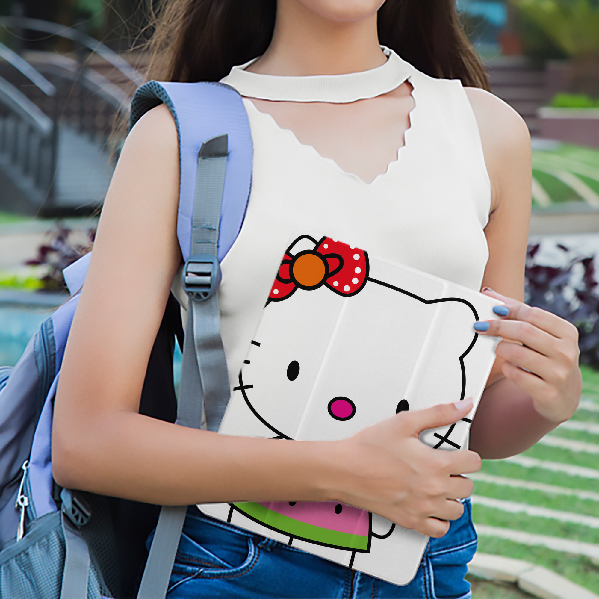 Hello Kitty ハローキティ IPad ケース ペン収納付き 三つ折りスタンド PUレザー×シリコン 対応機種9.5/10.5/10.9インチ