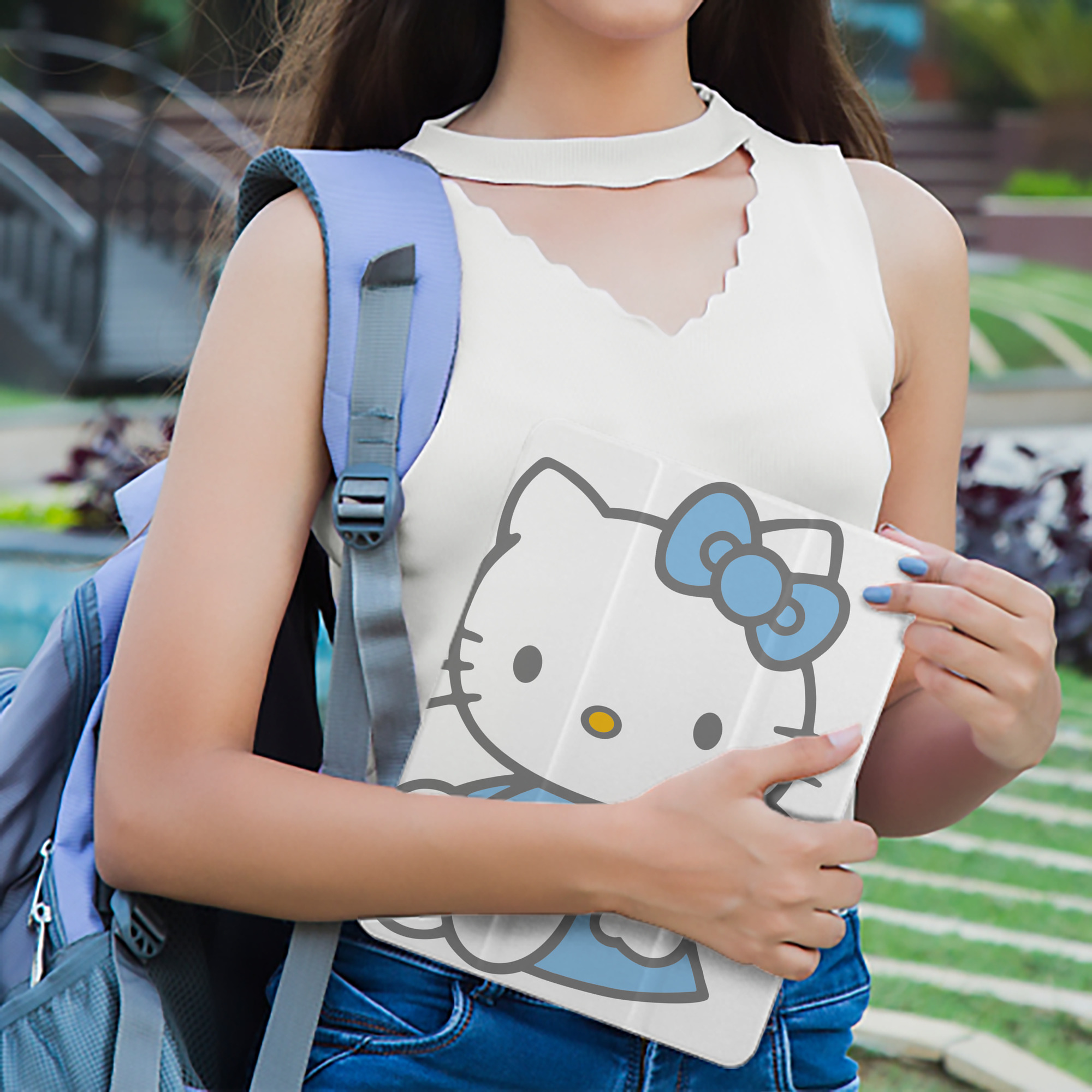 Hello Kitty ハローキティ IPad ケース ペン収納付き 三つ折りスタンド PUレザー×シリコン 対応機種9.5/10.5/10.9インチ