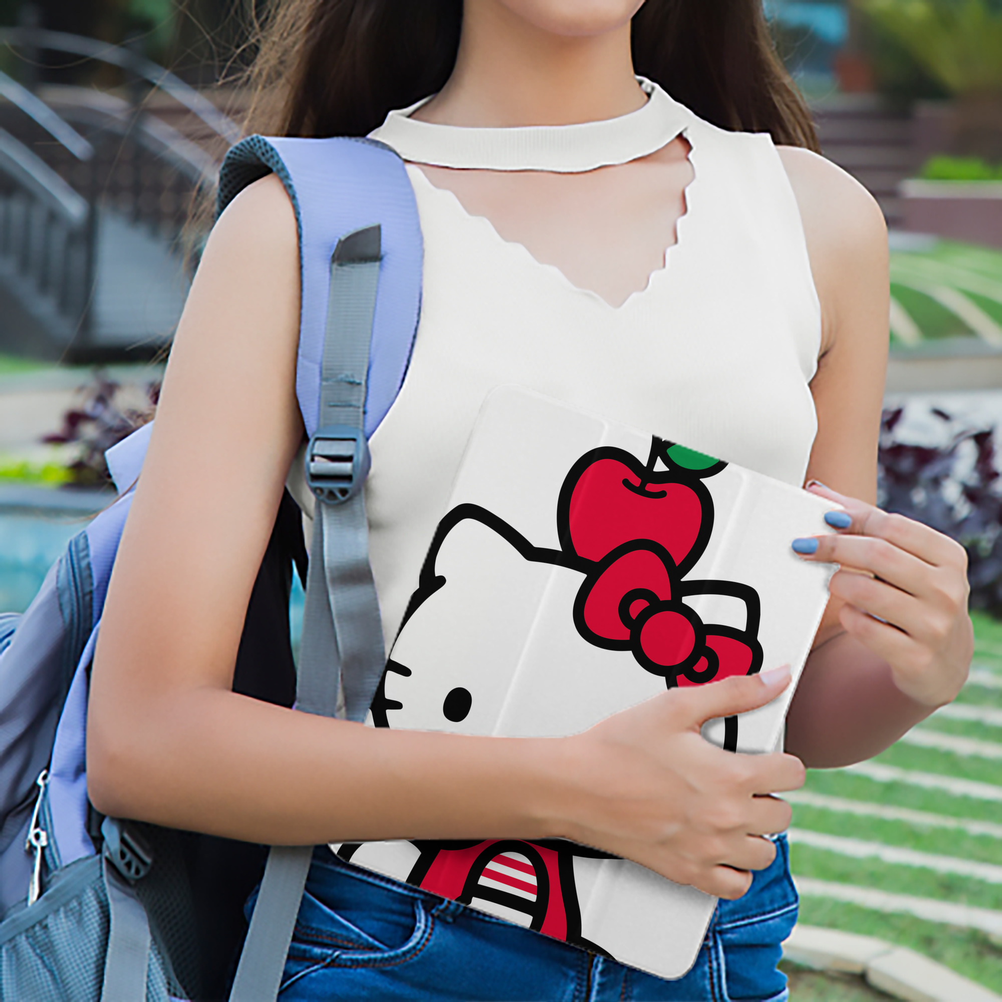 Hello Kitty ハローキティ IPad ケース ペン収納付き 三つ折りスタンド PUレザー×シリコン 対応機種9.5/10.5/10.9インチ