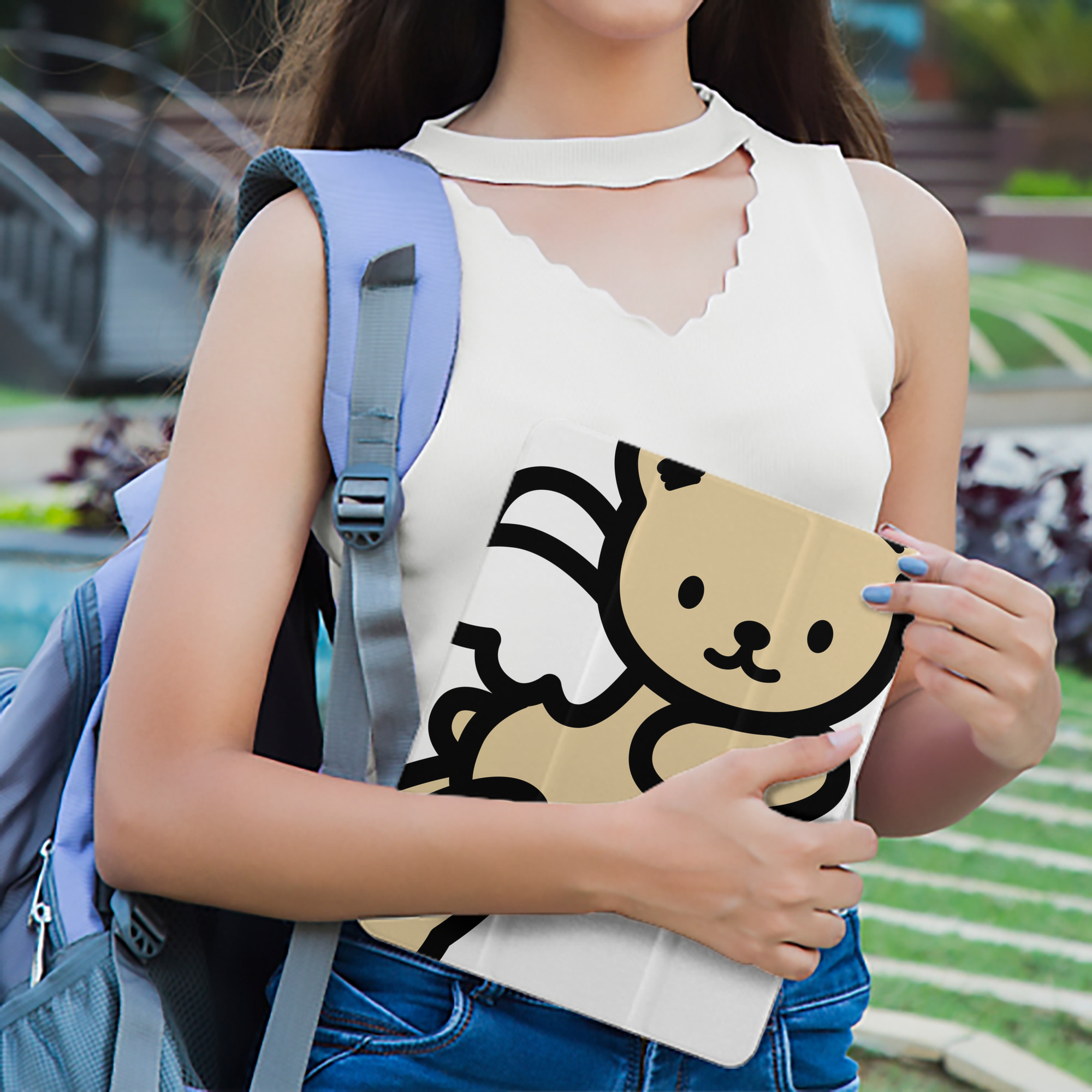 Hello Kitty ハローキティ IPad ケース ペン収納付き 三つ折りスタンド PUレザー×シリコン 対応機種9.5/10.5/10.9インチ