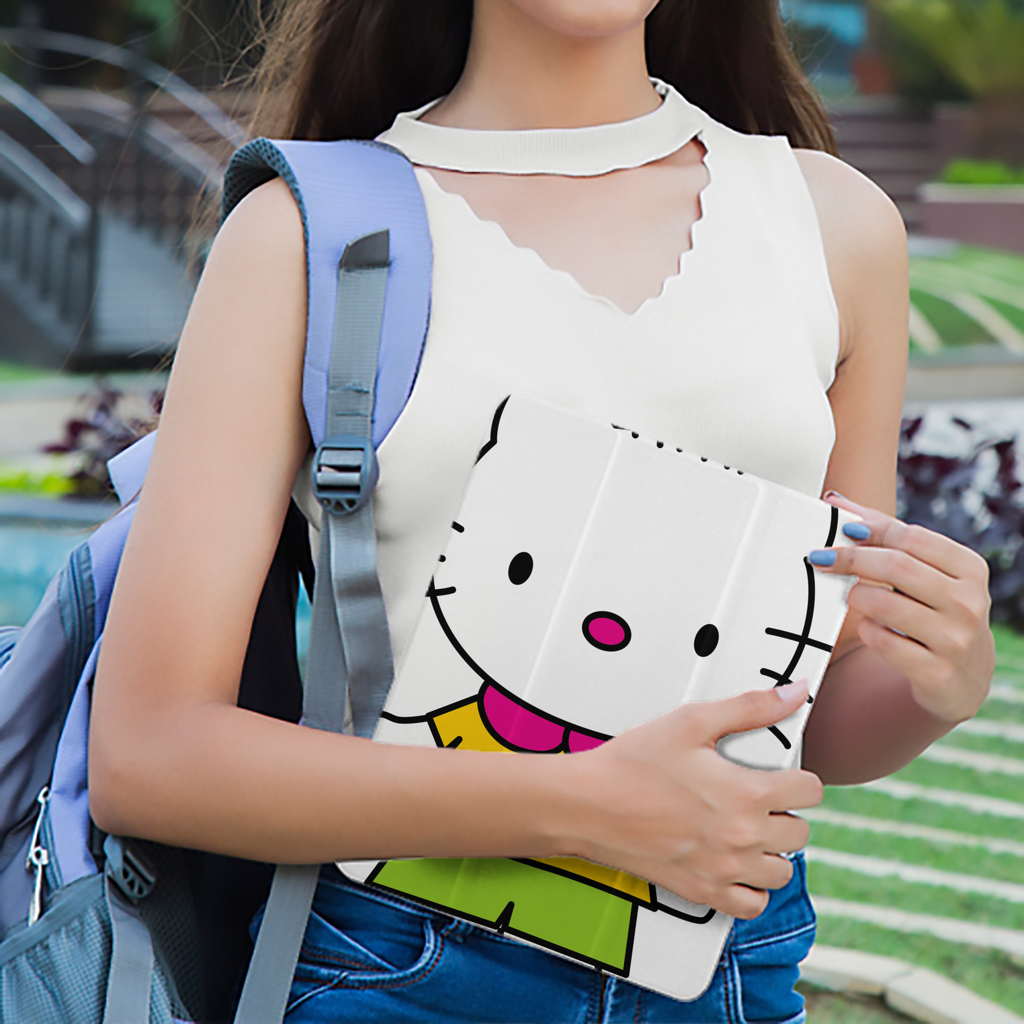 Hello Kitty ハローキティ IPad ケース ペン収納付き 三つ折りスタンド PUレザー×シリコン 対応機種9.5/10.5/10.9インチ