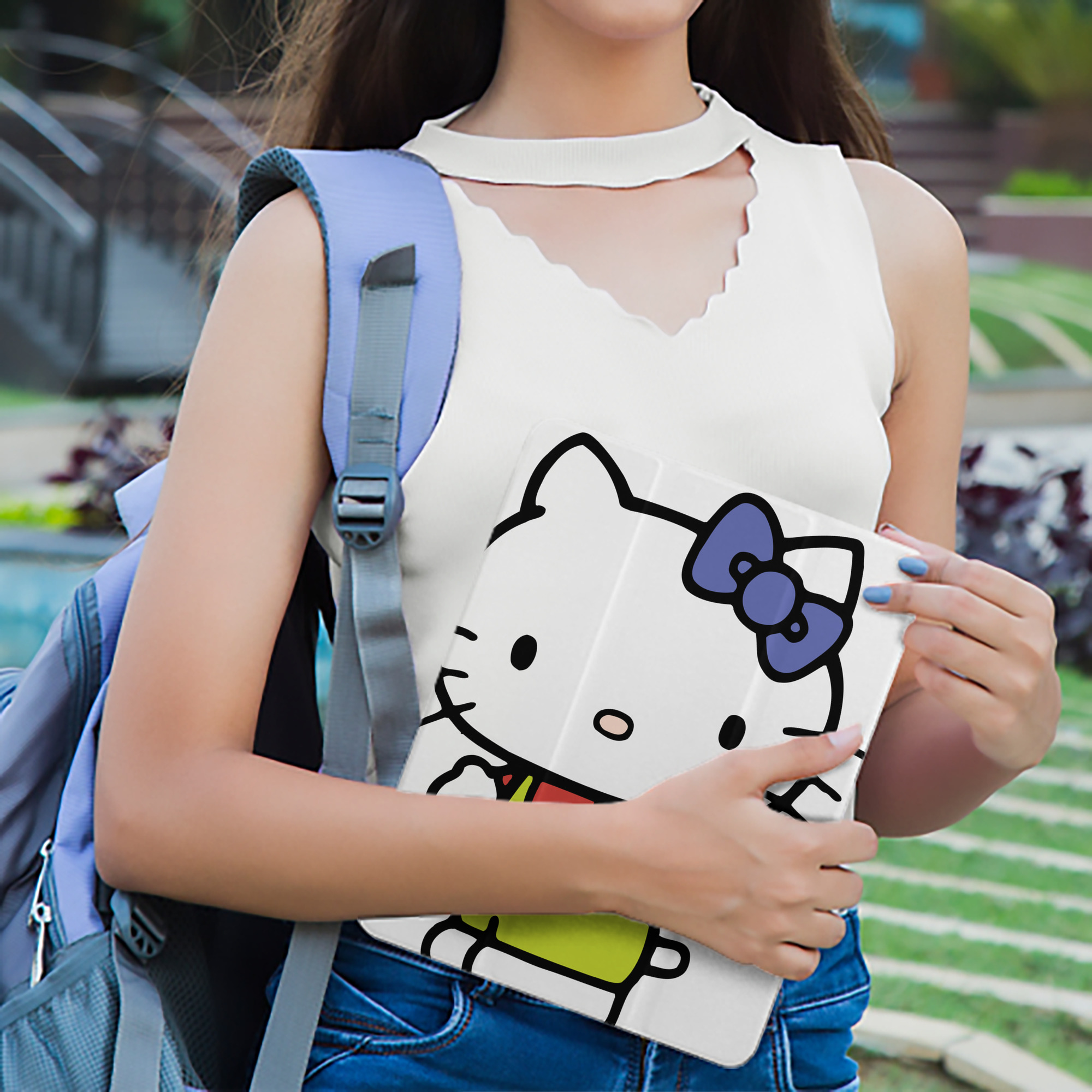 Hello Kitty ハローキティ IPad ケース ペン収納付き 三つ折りスタンド PUレザー×シリコン 対応機種9.5/10.5/10.9インチ