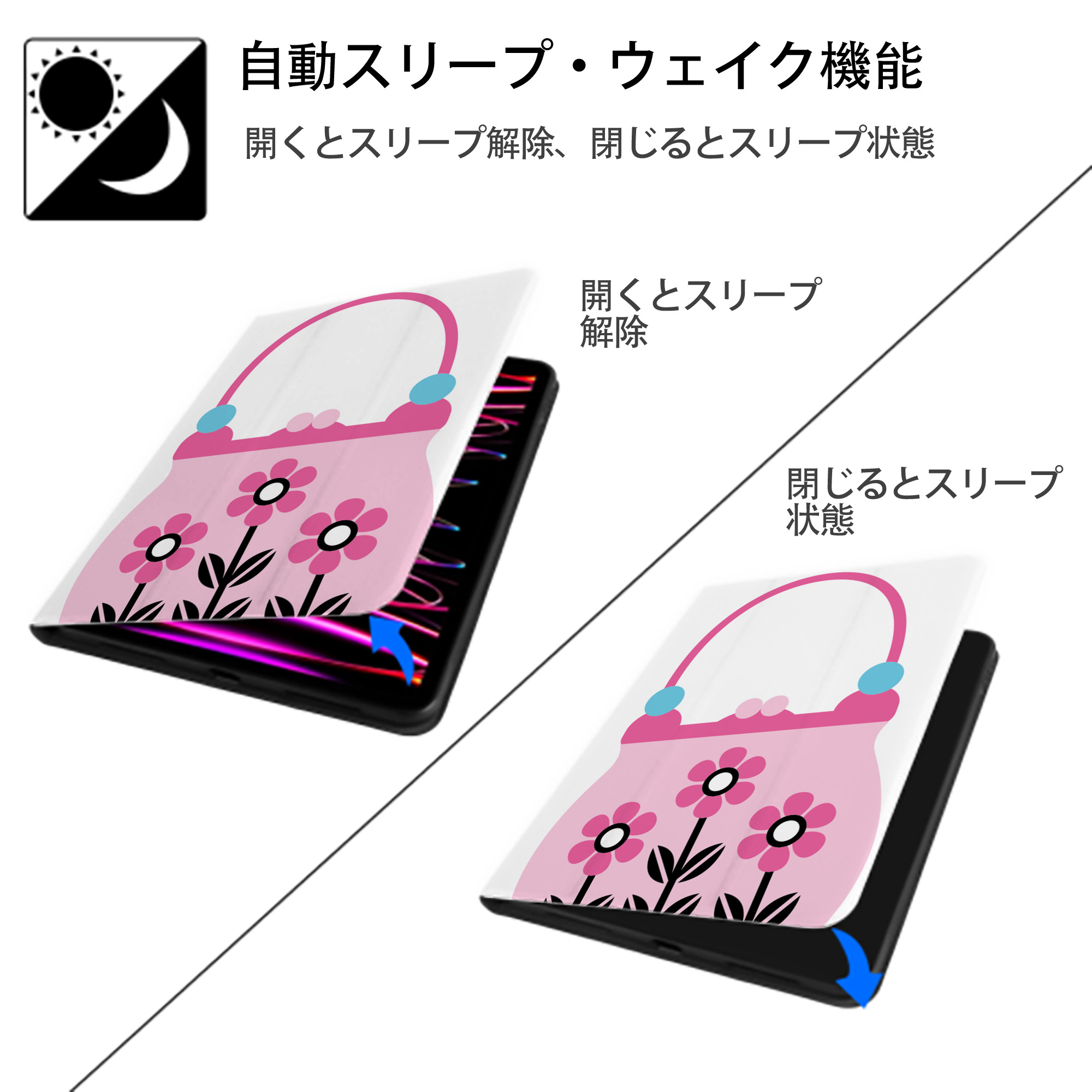 Hello Kitty ハローキティ IPad ケース ペン収納付き 三つ折りスタンド PUレザー×シリコン 対応機種9.5/10.5/10.9インチ