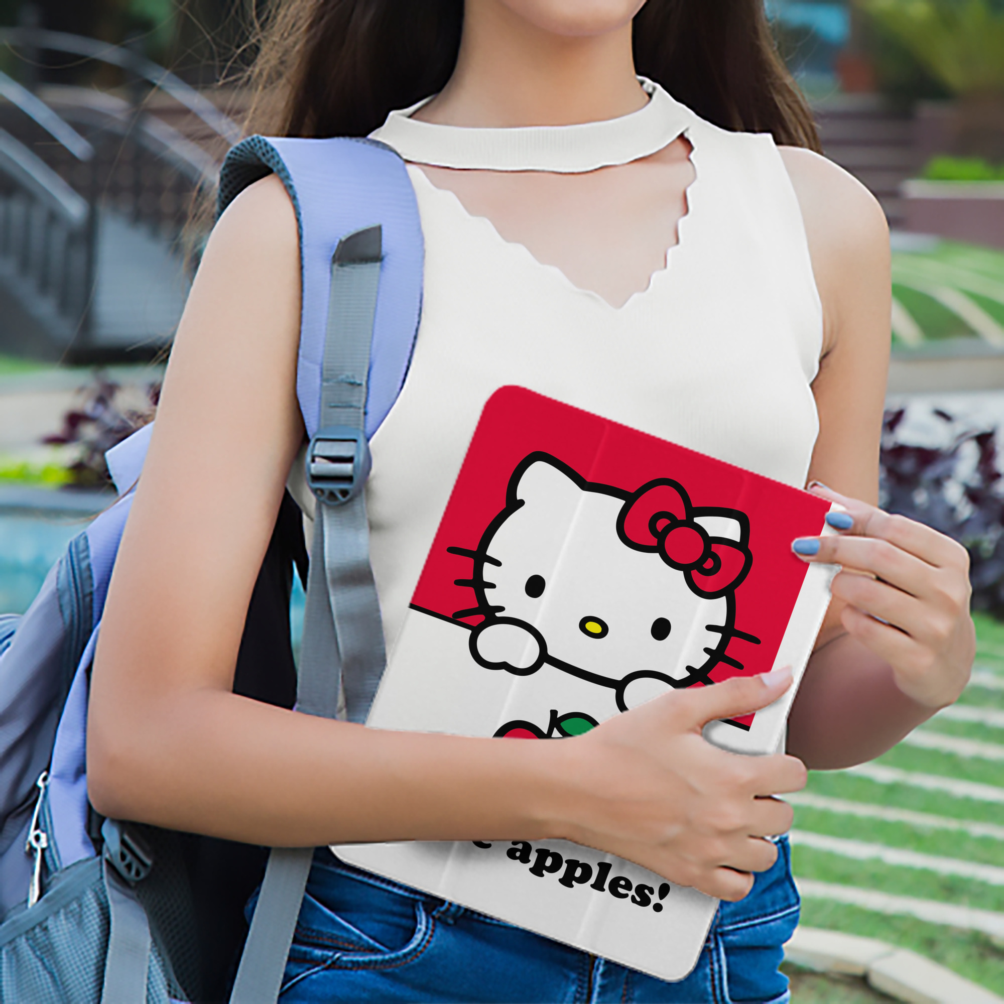 Hello Kitty ハローキティ IPad ケース ペン収納付き 三つ折りスタンド PUレザー×シリコン 対応機種9.5/10.5/10.9インチ