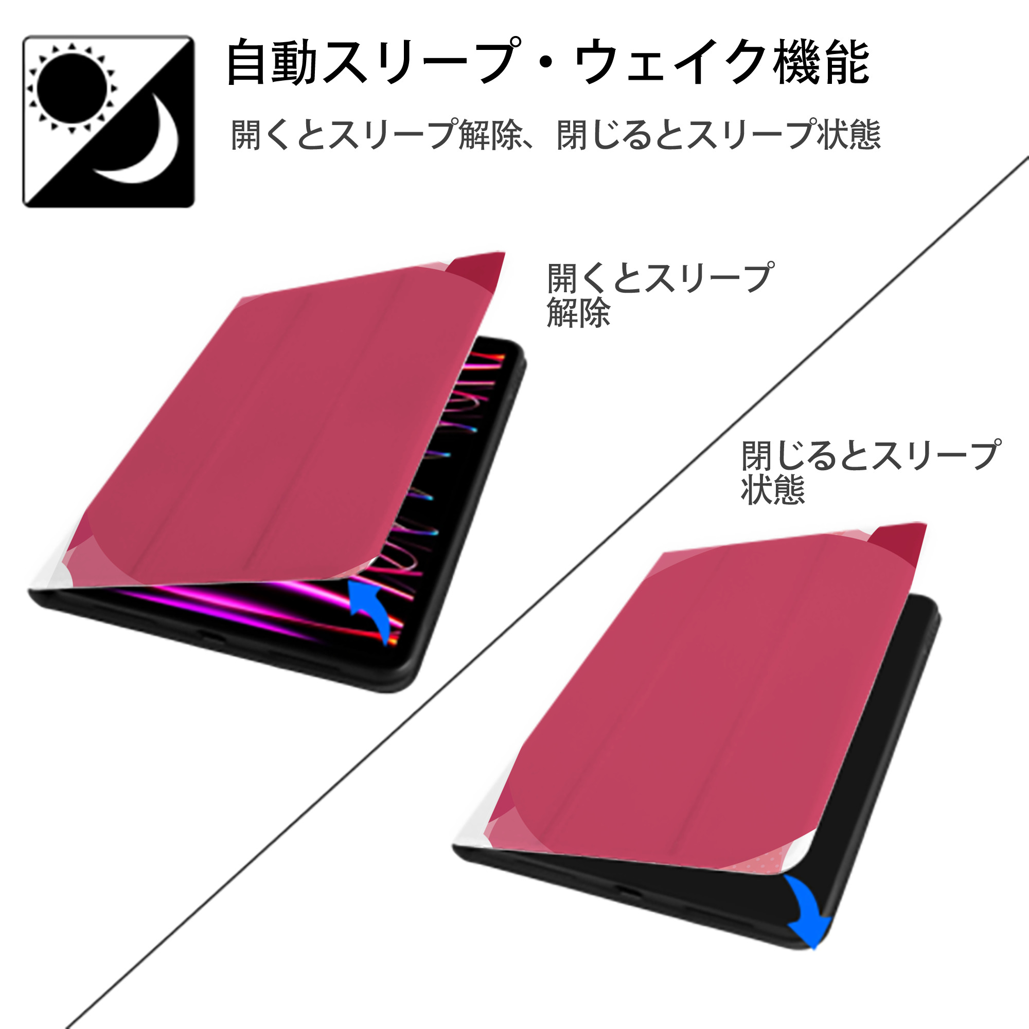 Hello Kitty ハローキティ IPad ケース ペン収納付き 三つ折りスタンド PUレザー×シリコン 対応機種9.5/10.5/10.9インチ