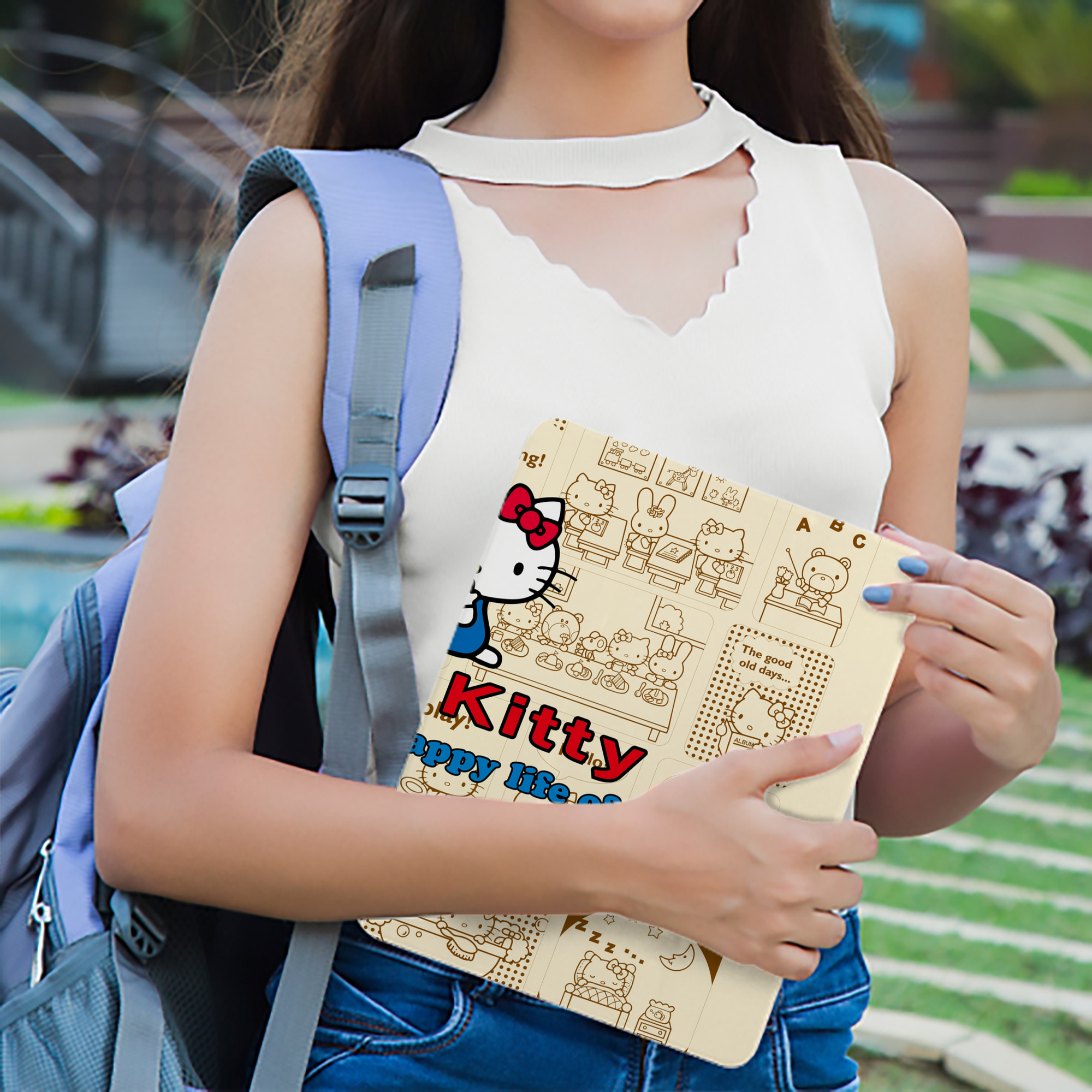 Hello Kitty ハローキティ IPad ケース ブック型 PUレザー TPU 耐衝撃 軽量 薄型 ペン収納なし 全面保護 IPad 各モデル対応