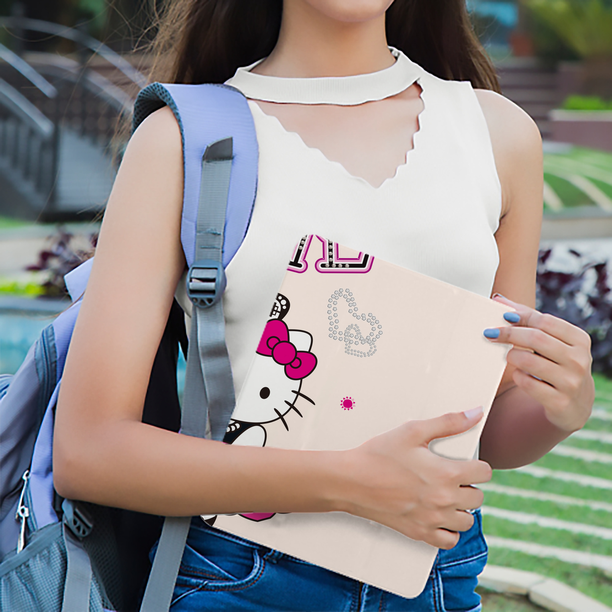 Hello Kitty ハローキティ IPad ケース ブック型 PUレザー TPU 耐衝撃 軽量 薄型 ペン収納なし 全面保護 IPad 各モデル対応