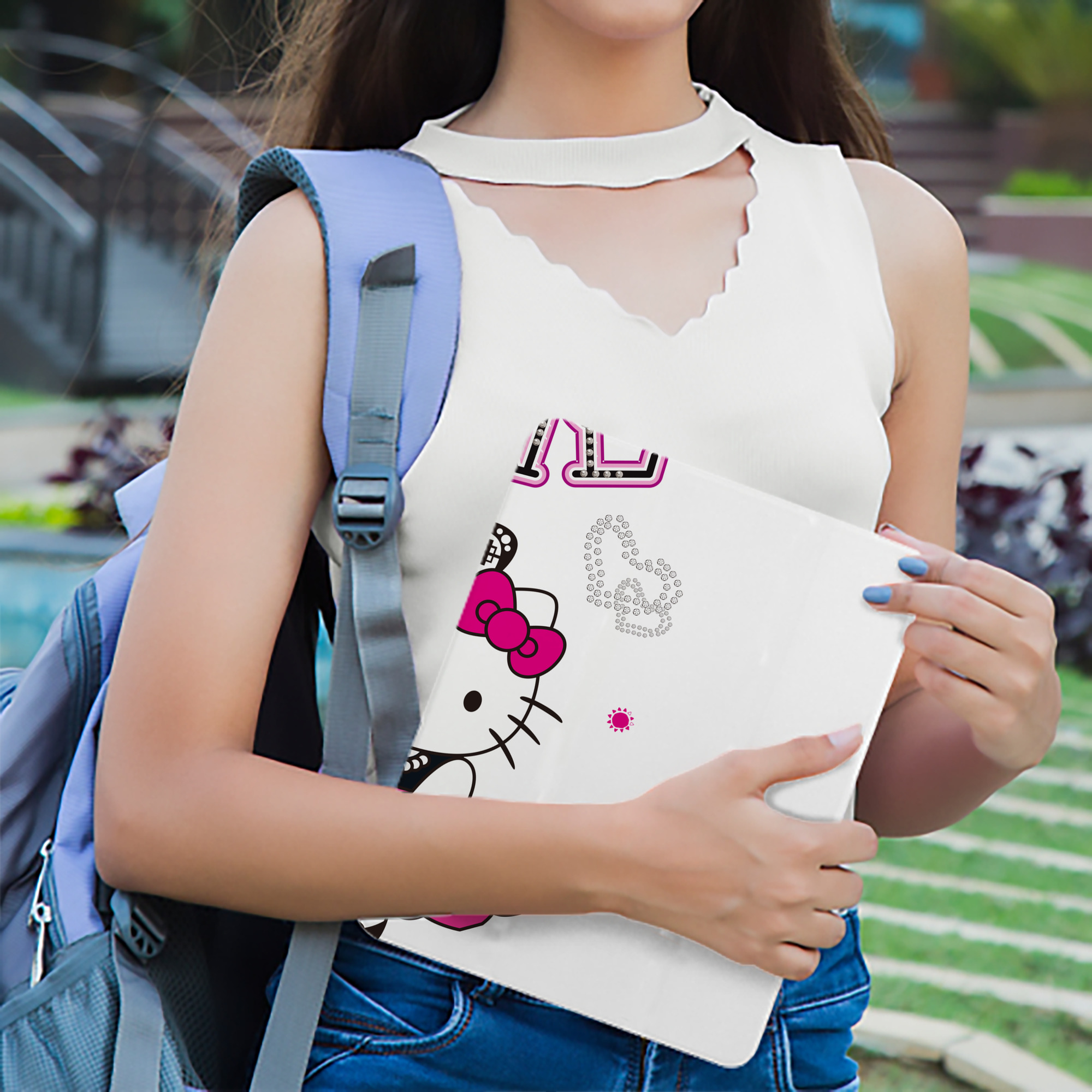 Hello Kitty ハローキティ IPad ケース ブック型 PUレザー TPU 耐衝撃 軽量 薄型 ペン収納なし 全面保護 IPad 各モデル対応
