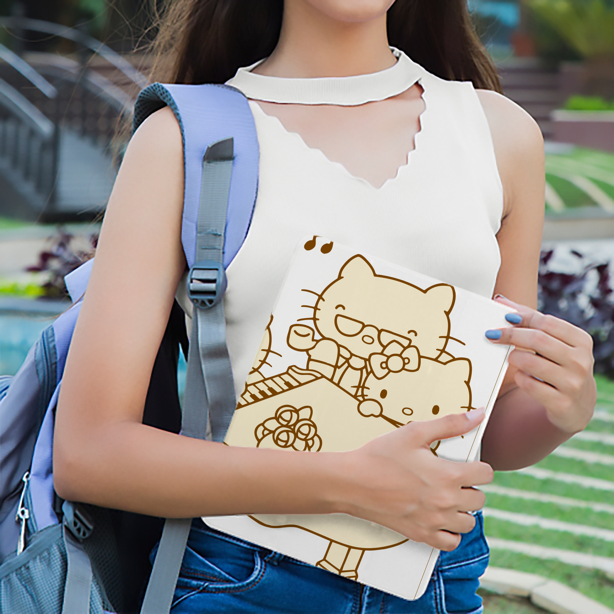 Hello Kitty ハローキティ IPad ケース ブック型 PUレザー TPU 耐衝撃 軽量 薄型 ペン収納なし 全面保護 IPad 各モデル対応