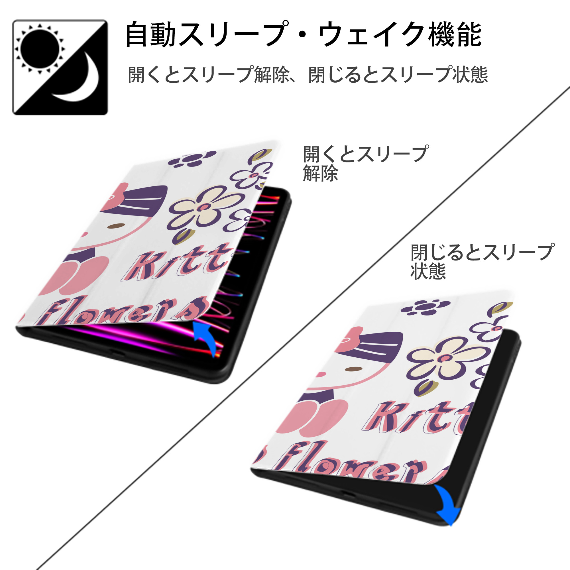 Hello Kitty ハローキティ IPad ケース ブック型 PUレザー TPU 耐衝撃 軽量 薄型 ペン収納なし 全面保護 IPad 各モデル対応