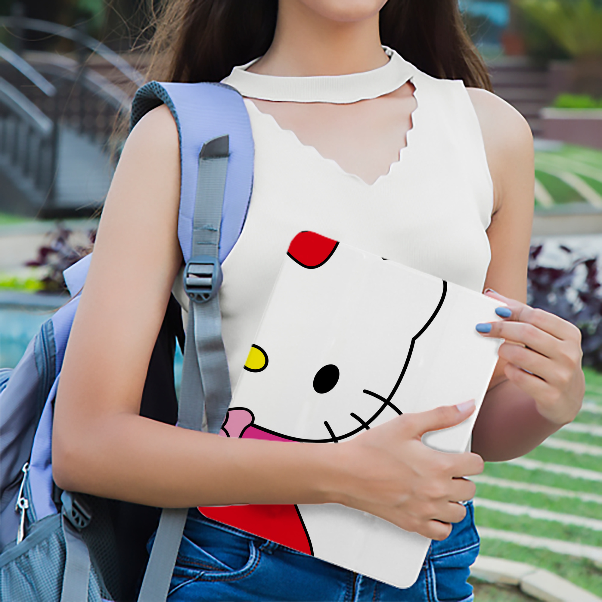 Hello Kitty ハローキティ IPad ケース ブック型 PUレザー TPU 耐衝撃 軽量 薄型 ペン収納なし 全面保護 IPad 各モデル対応