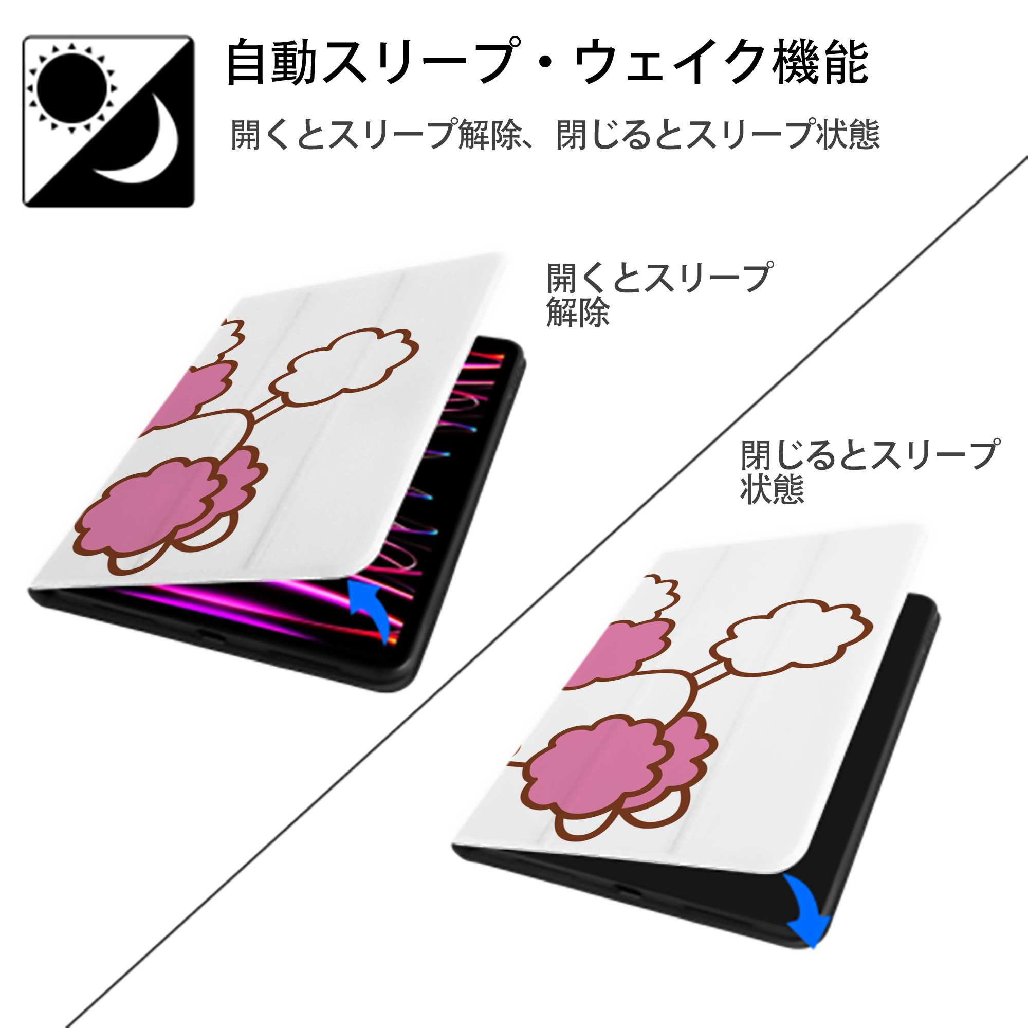 Hello Kitty ハローキティ IPad ケース ブック型 PUレザー TPU 耐衝撃 軽量 薄型 ペン収納なし 全面保護 IPad 各モデル対応