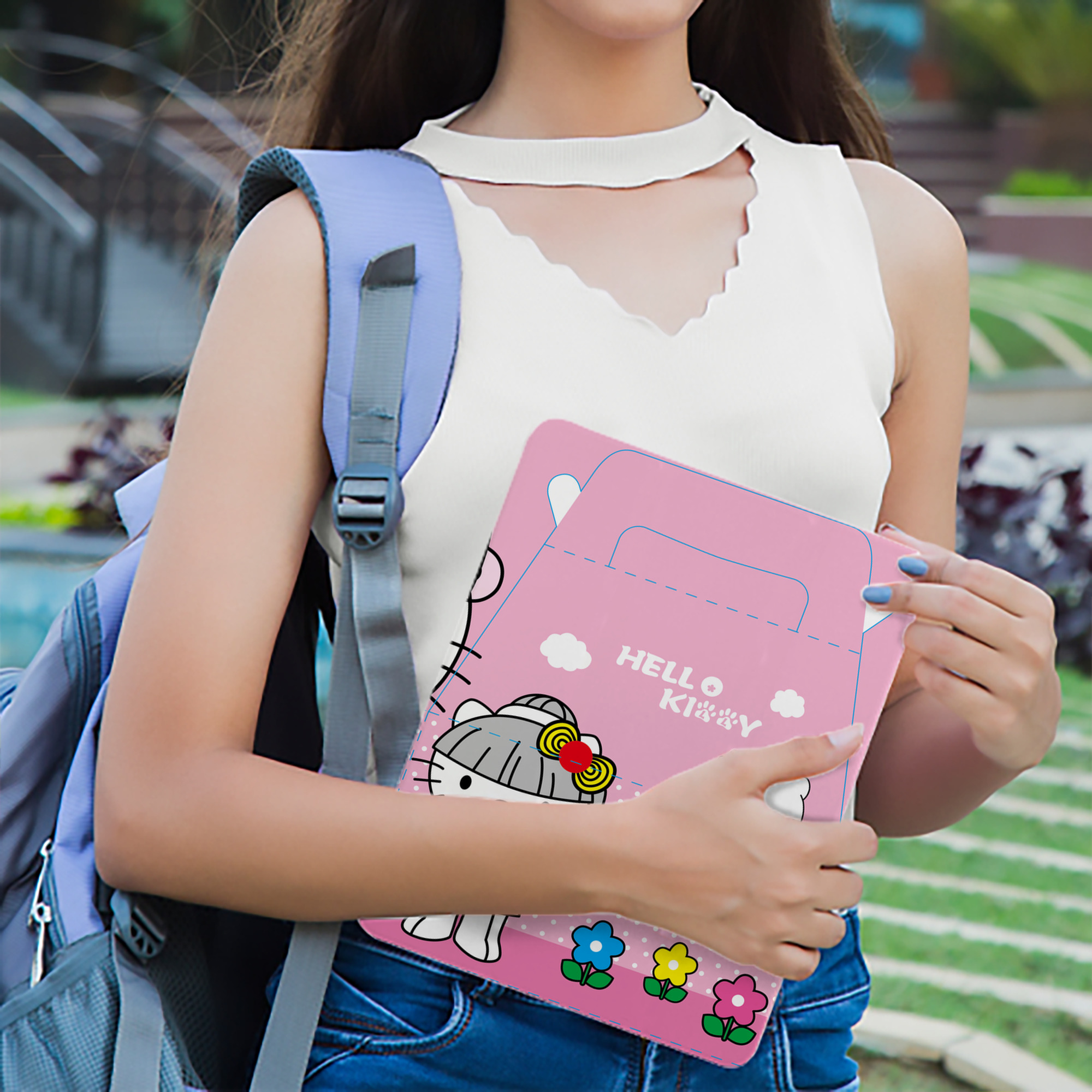 Hello Kitty ハローキティ IPadケース ペンホルダー付き ブックスタイルデザイン