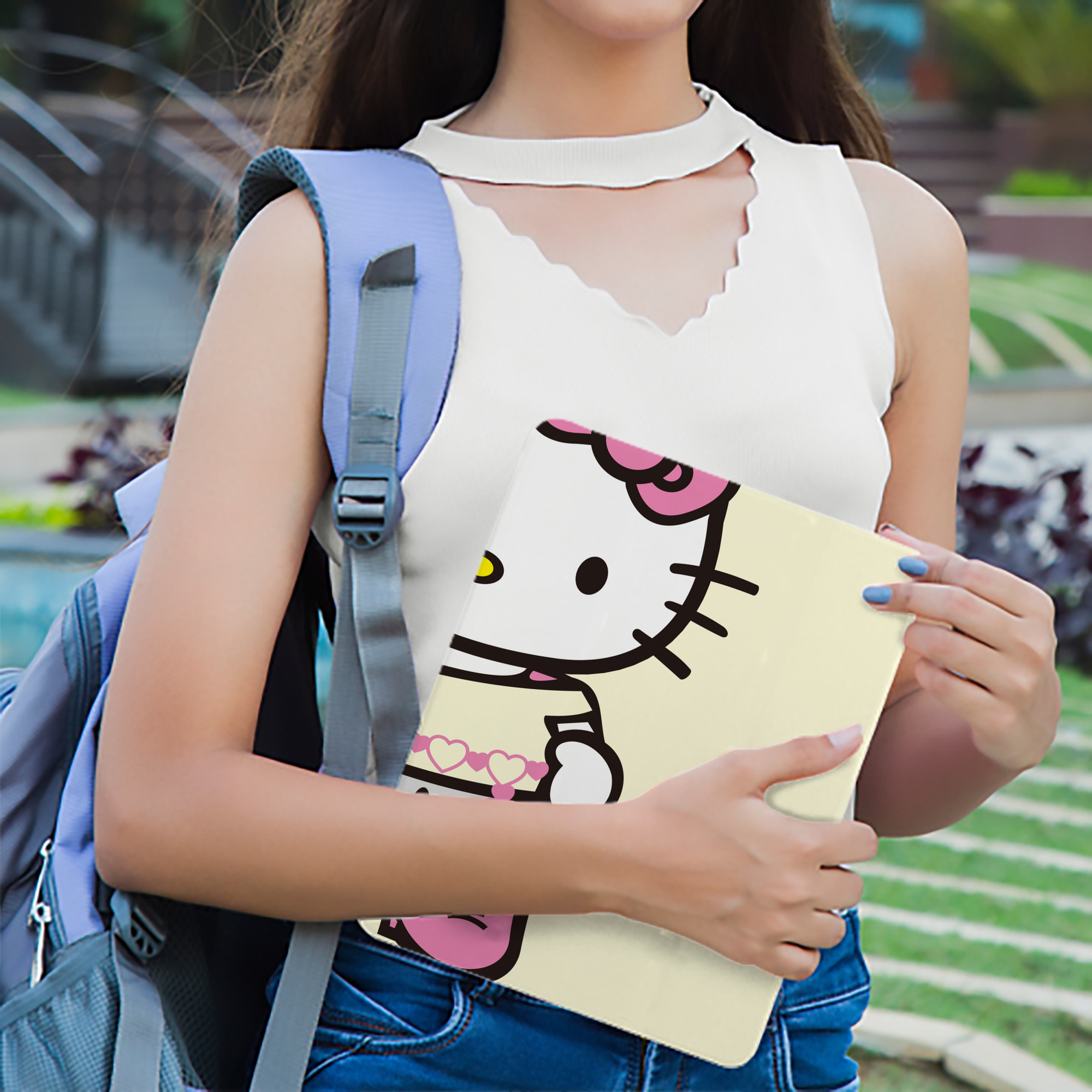 Hello Kitty ハローキティ IPadケース ペンホルダー付き ブックスタイルデザイン