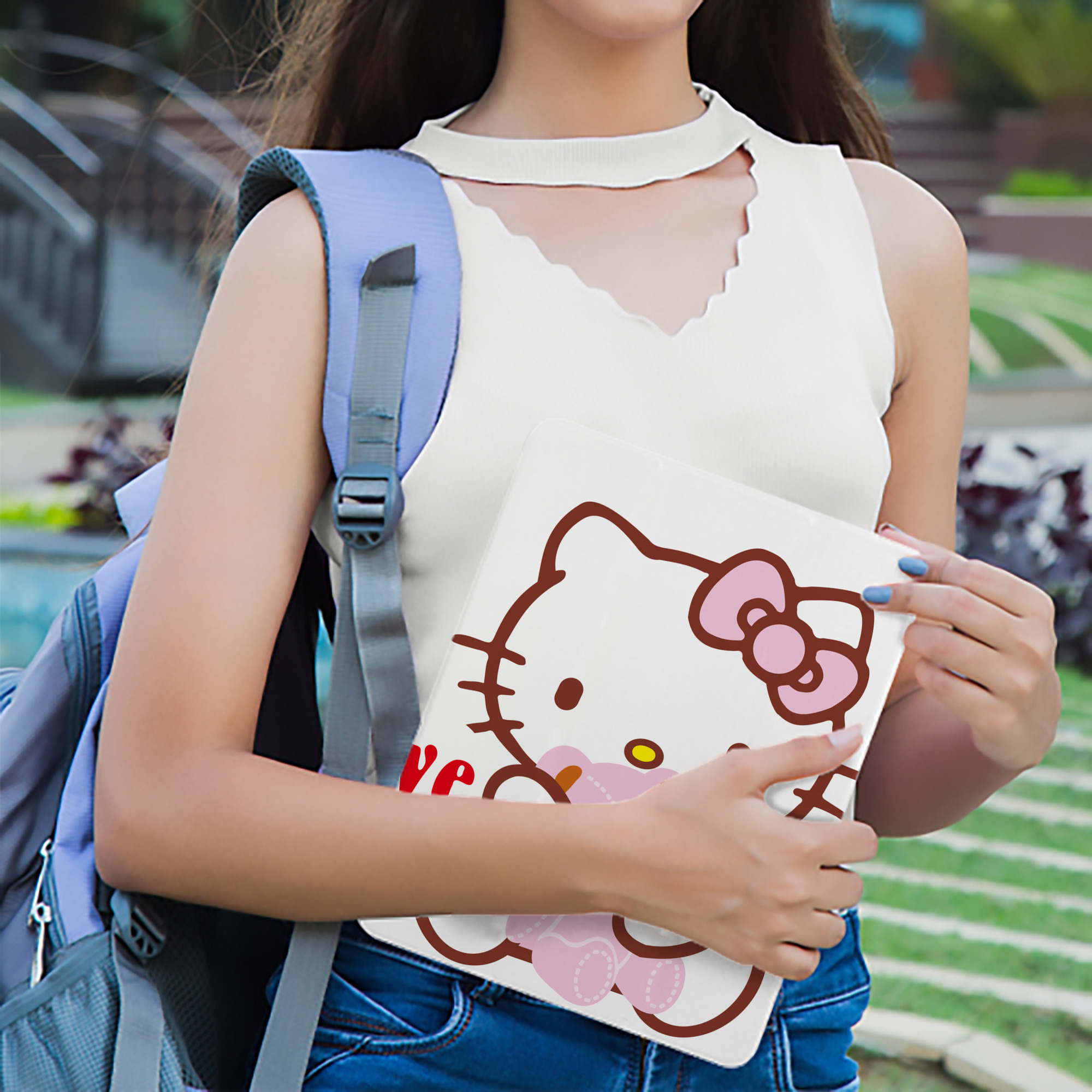 Hello Kitty ハローキティ IPadケース ペンホルダー付き ブックスタイルデザイン
