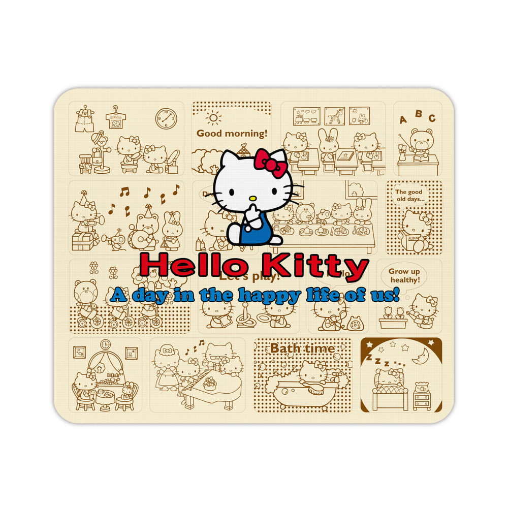 （画像用） Hello Kitty ハローキティ マウスパッド ステッチ加工 ラバー素材 防水 滑り止め 超薄型 ゲーミング/オフィス対応