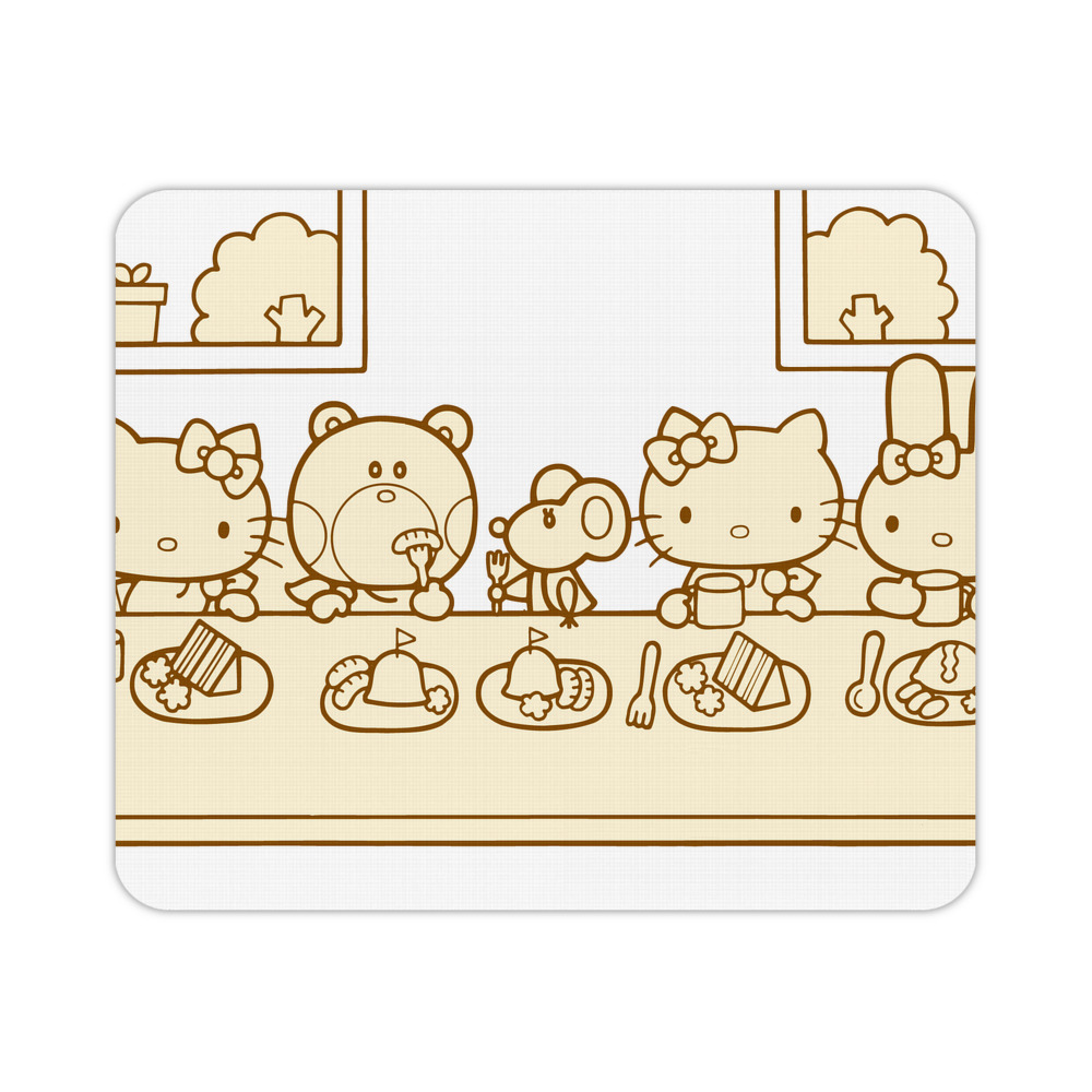 （画像用） Hello Kitty ハローキティ マウスパッド ステッチ加工 ラバー素材 防水 滑り止め 超薄型 ゲーミング/オフィス対応