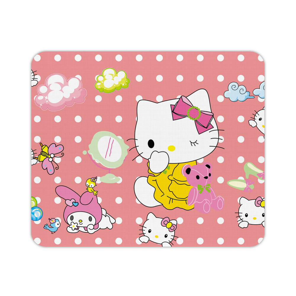 （画像用） Hello Kitty ハローキティ マウスパッド ステッチ加工 ラバー素材 防水 滑り止め 超薄型 ゲーミング/オフィス対応