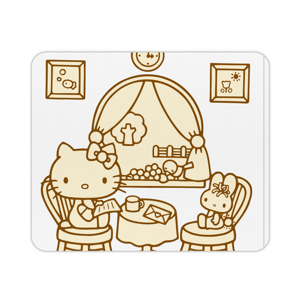（画像用） Hello Kitty ハローキティ マウスパッド ステッチ加工 ラバー素材 防水 滑り止め 超薄型 ゲーミング/オフィス対応