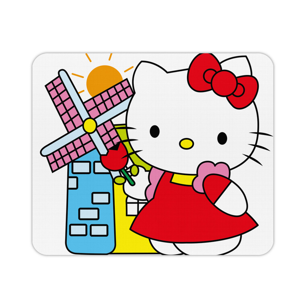 （画像用） Hello Kitty ハローキティ マウスパッド ステッチ加工 ラバー素材 防水 滑り止め 超薄型 ゲーミング/オフィス対応