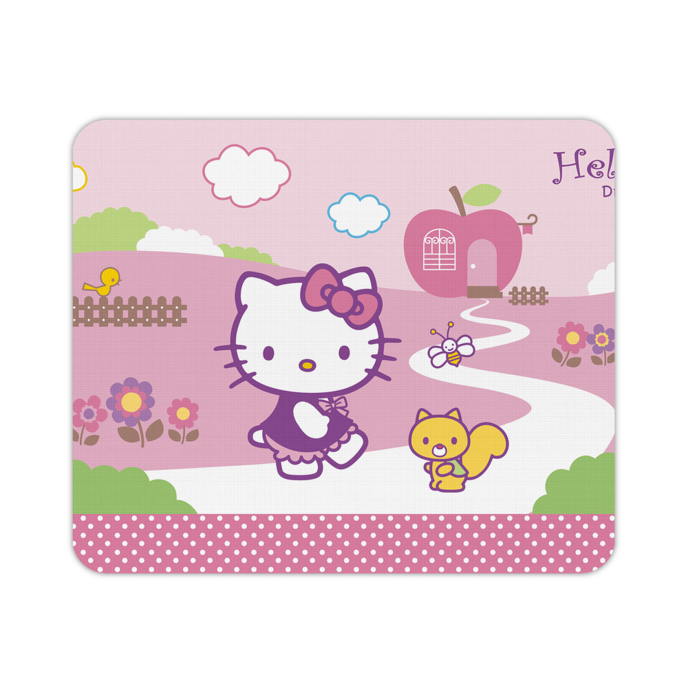 （画像用） Hello Kitty ハローキティ マウスパッド ステッチ加工 ラバー素材 防水 滑り止め 超薄型 ゲーミング/オフィス対応