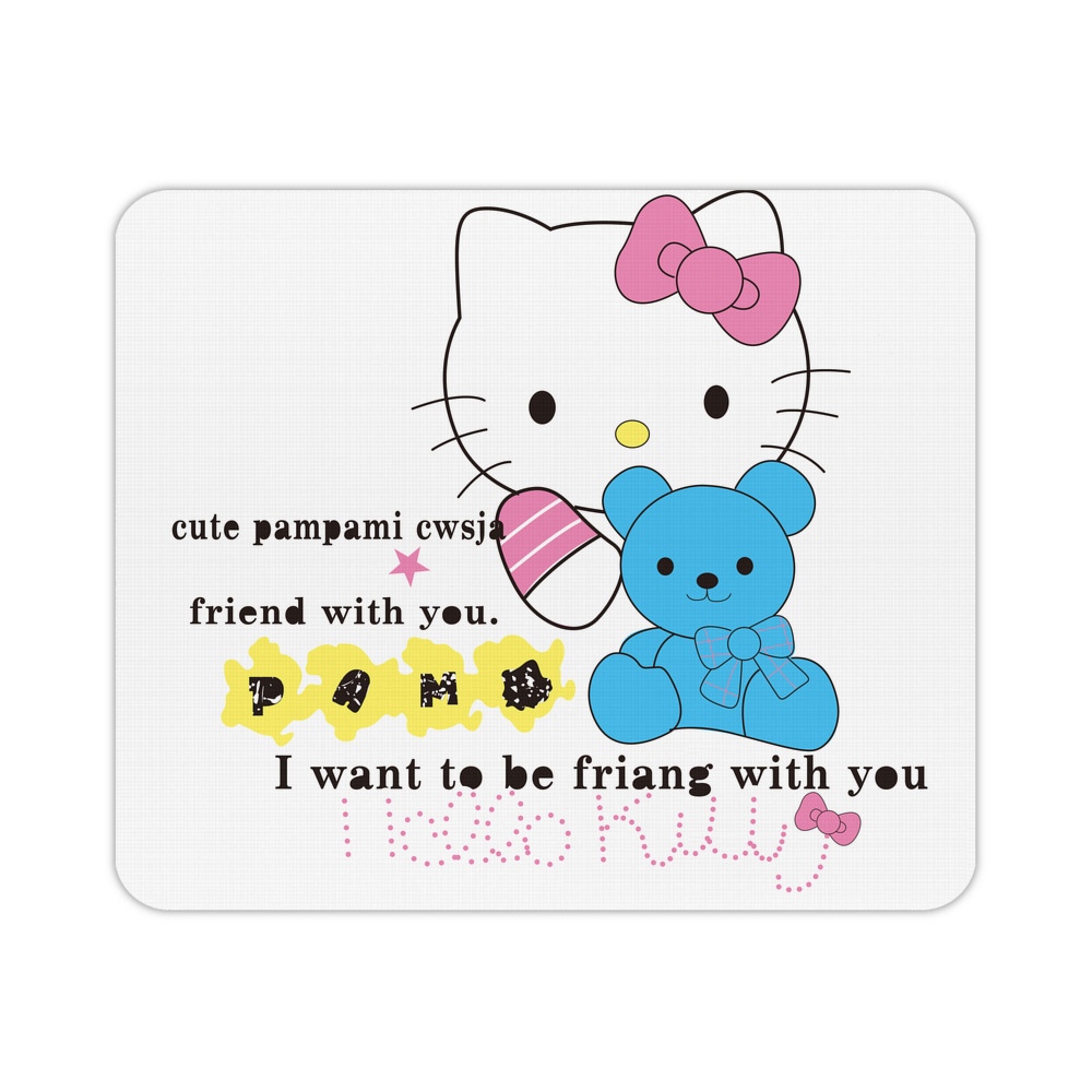 （画像用） Hello Kitty ハローキティ マウスパッド ステッチ加工 ラバー素材 防水 滑り止め 超薄型 ゲーミング/オフィス対応
