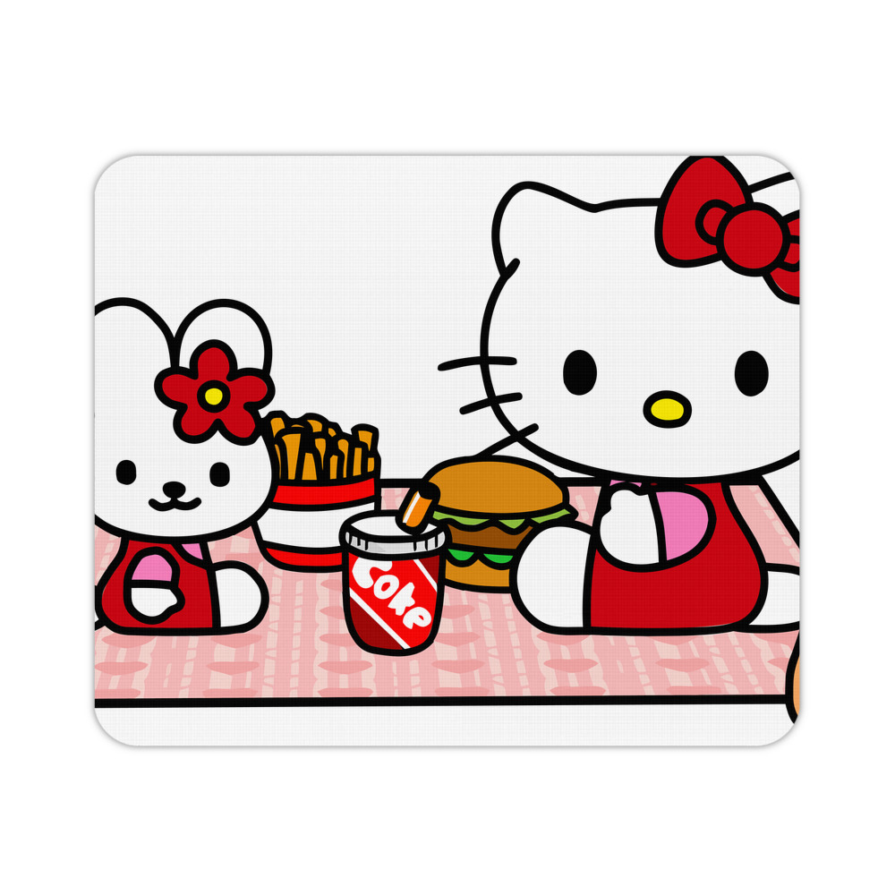 （画像用） Hello Kitty ハローキティ マウスパッド ステッチ加工 ラバー素材 防水 滑り止め 超薄型 ゲーミング/オフィス対応