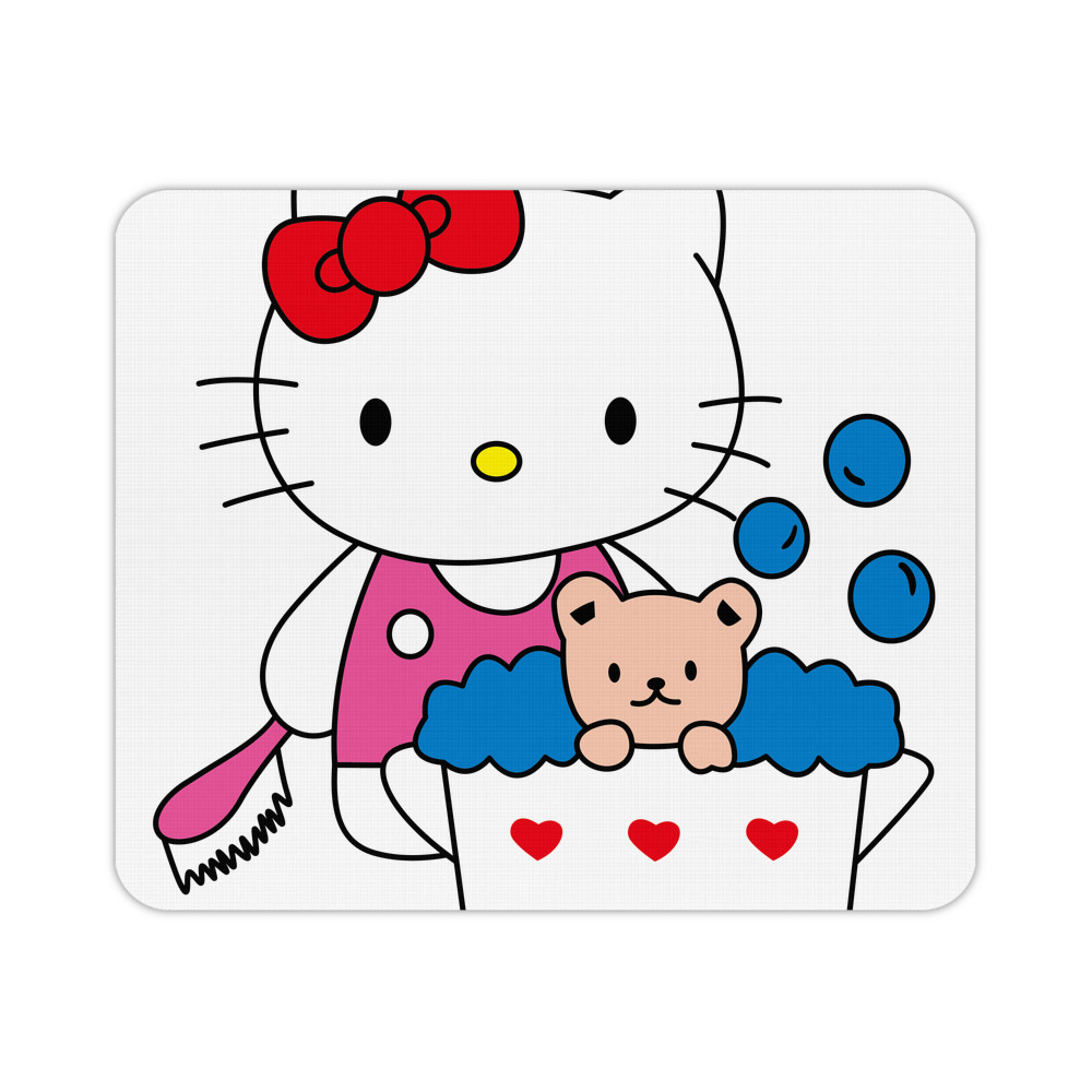（画像用） Hello Kitty ハローキティ マウスパッド ステッチ加工 ラバー素材 防水 滑り止め 超薄型 ゲーミング/オフィス対応