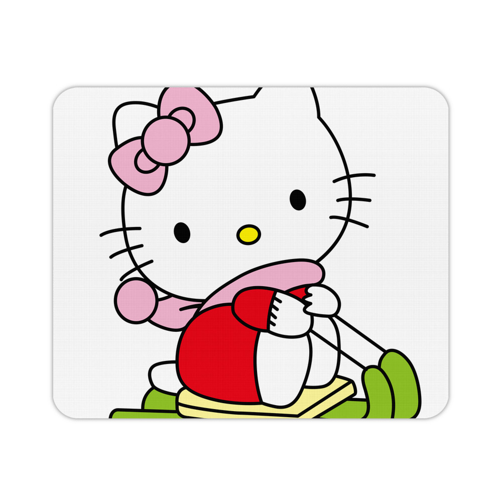 （画像用） Hello Kitty ハローキティ マウスパッド ステッチ加工 ラバー素材 防水 滑り止め 超薄型 ゲーミング/オフィス対応