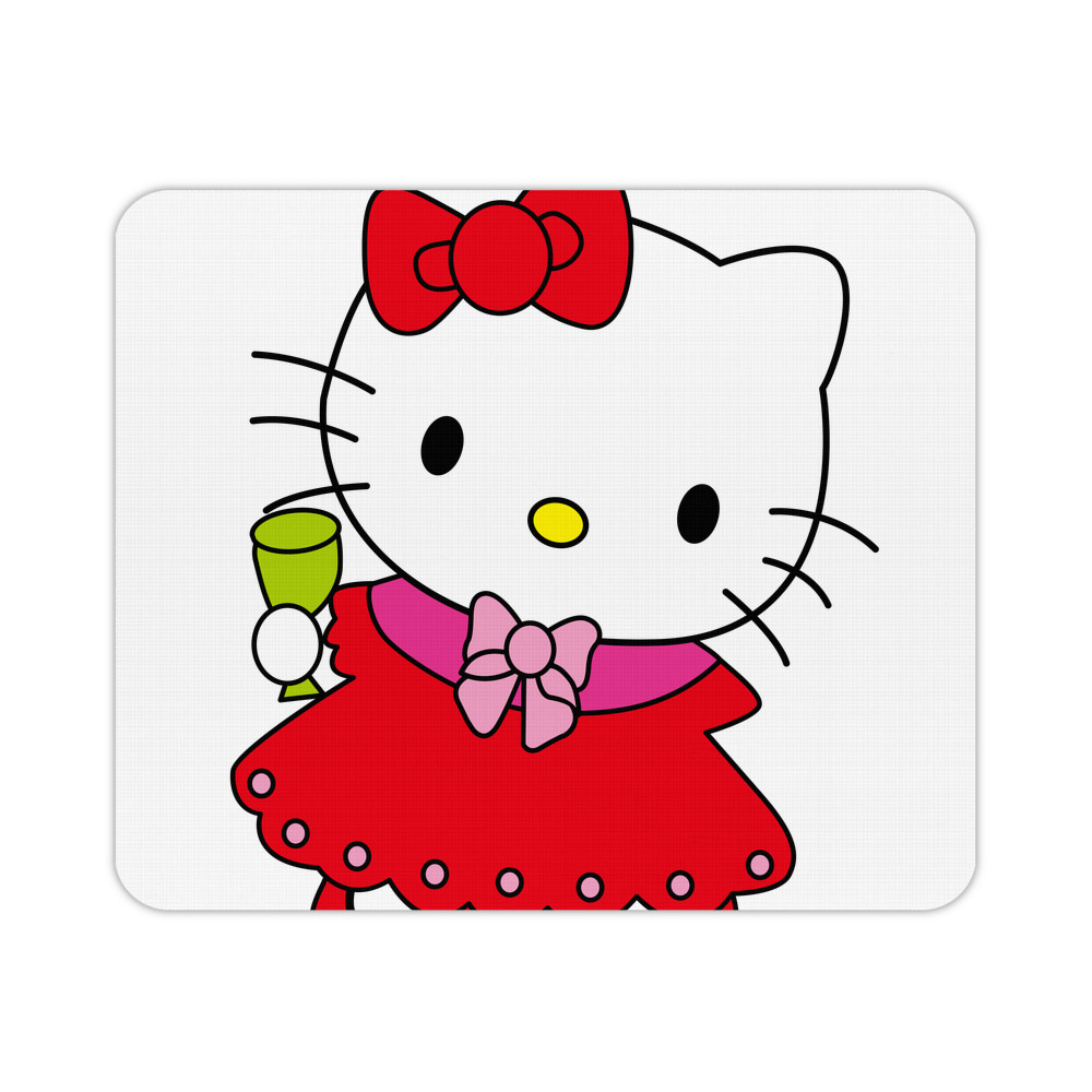 （画像用） Hello Kitty ハローキティ マウスパッド ステッチ加工 ラバー素材 防水 滑り止め 超薄型 ゲーミング/オフィス対応