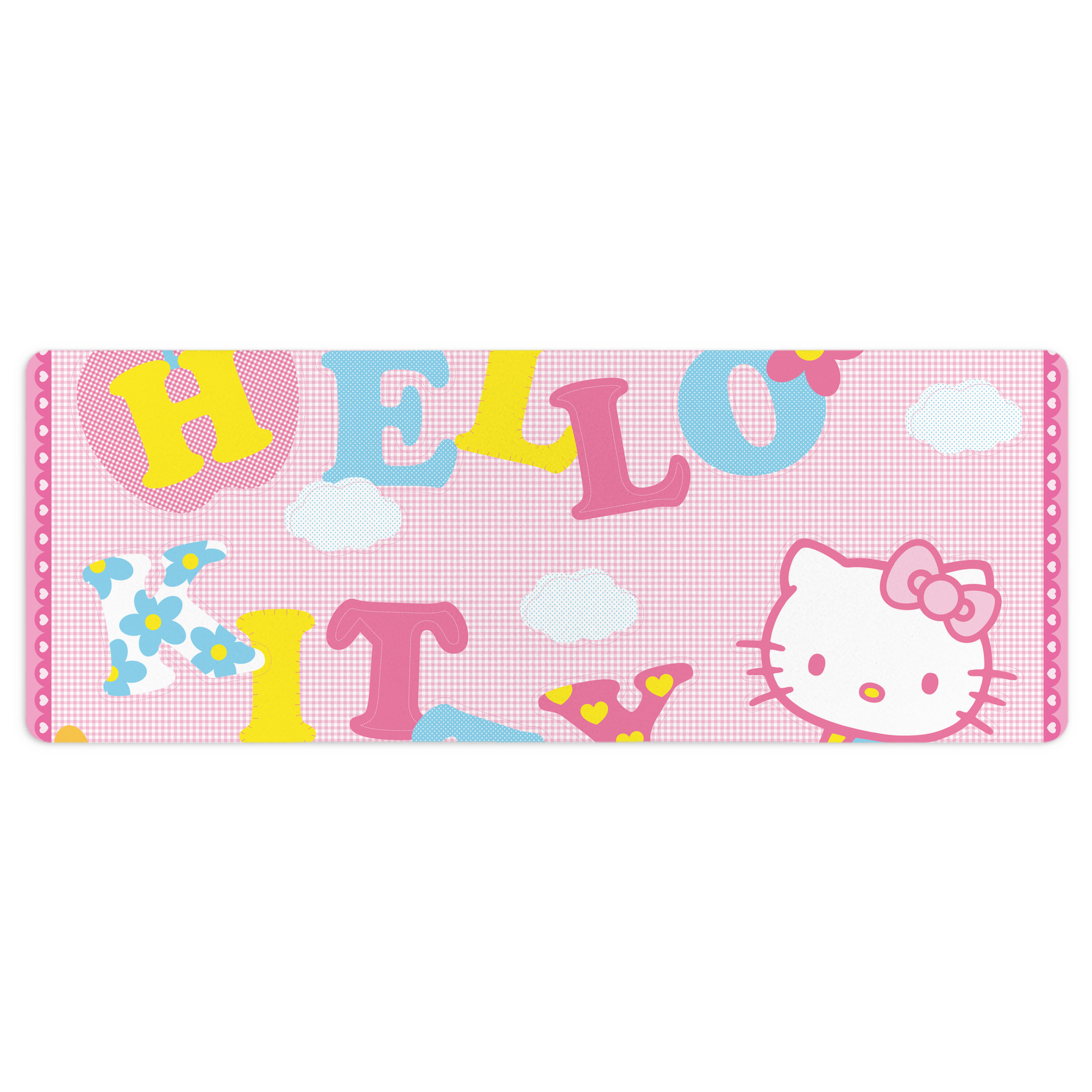 （画像用） Hello Kitty ハローキティ ステッチ加工 大判デスクマット／滑り止めマウスパッド