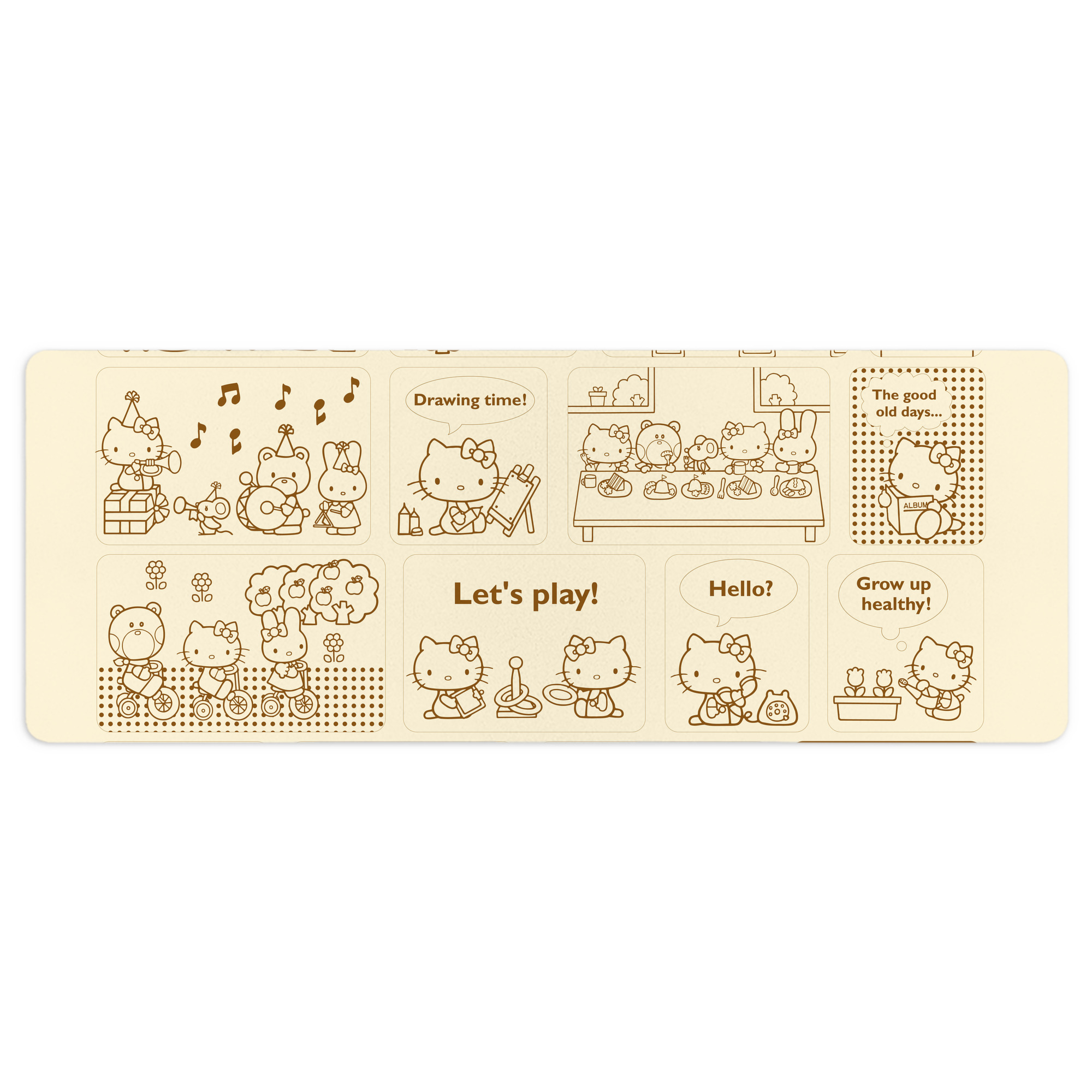 （画像用） Hello Kitty ハローキティ ステッチ加工 大判デスクマット／滑り止めマウスパッド