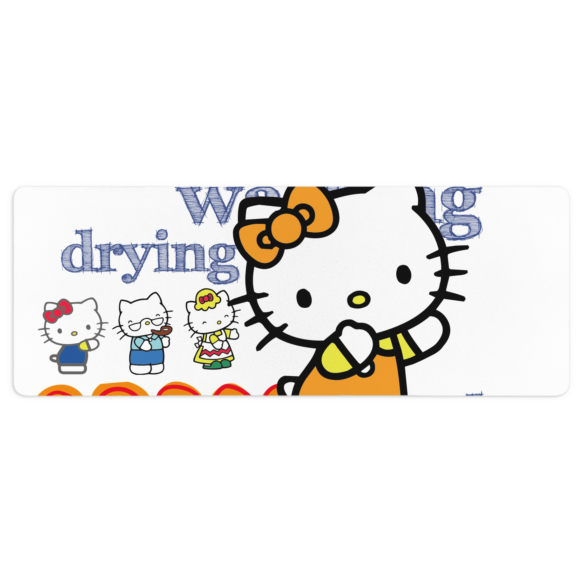 （画像用） Hello Kitty ハローキティ ステッチ加工 大判デスクマット／滑り止めマウスパッド