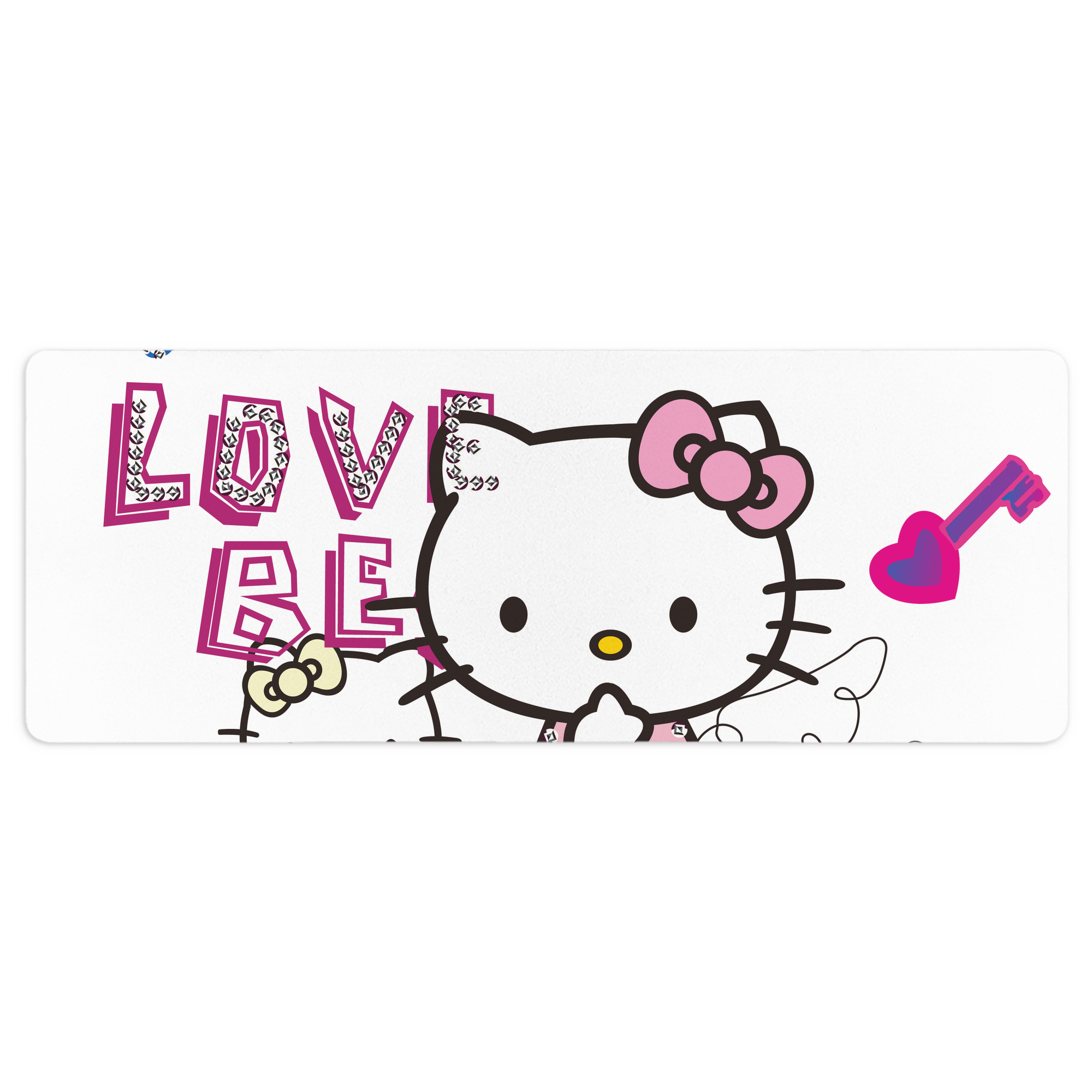 （画像用） Hello Kitty ハローキティ ステッチ加工 大判デスクマット／滑り止めマウスパッド