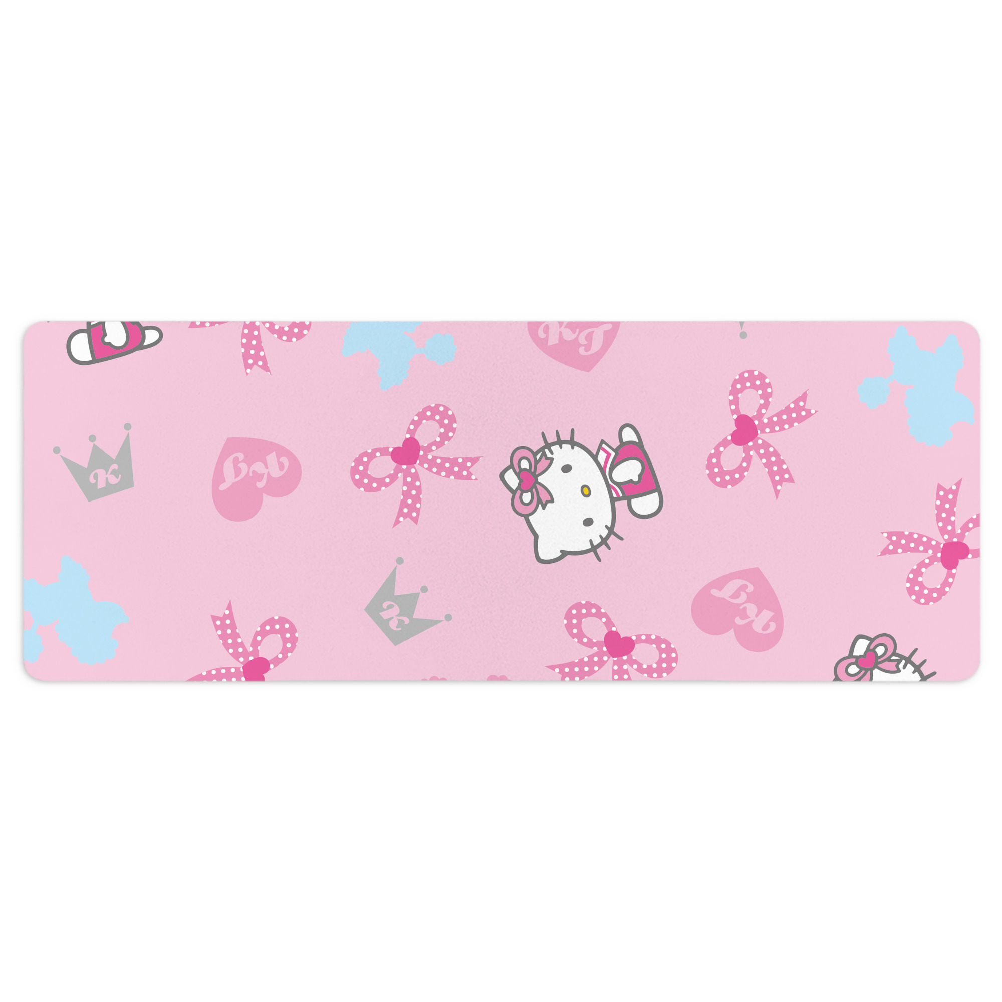 （画像用） Hello Kitty ハローキティ ステッチ加工 大判デスクマット／滑り止めマウスパッド
