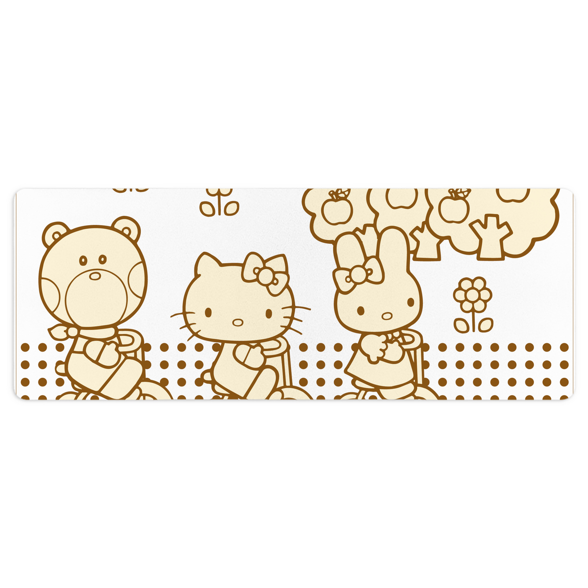 （画像用） Hello Kitty ハローキティ ステッチ加工 大判デスクマット／滑り止めマウスパッド