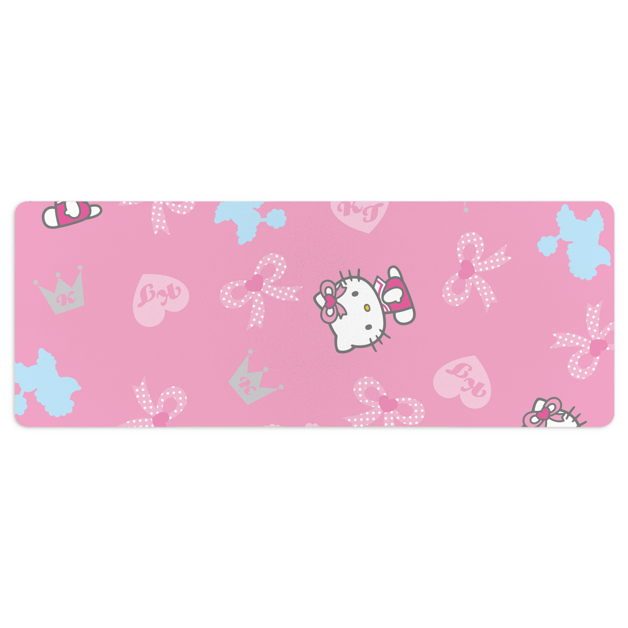（画像用） Hello Kitty ハローキティ ステッチ加工 大判デスクマット／滑り止めマウスパッド