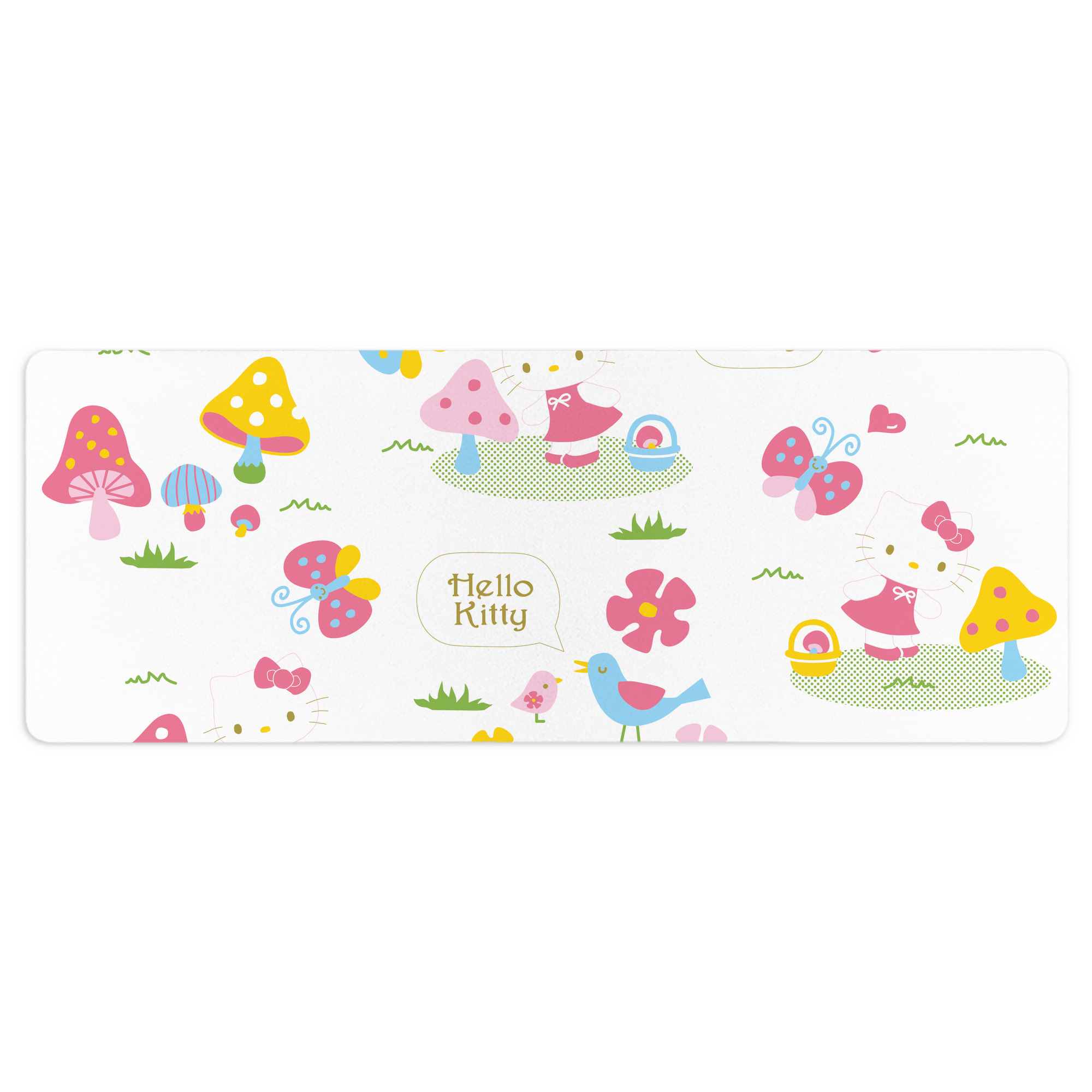 （画像用） Hello Kitty ハローキティ ステッチ加工 大判デスクマット／滑り止めマウスパッド