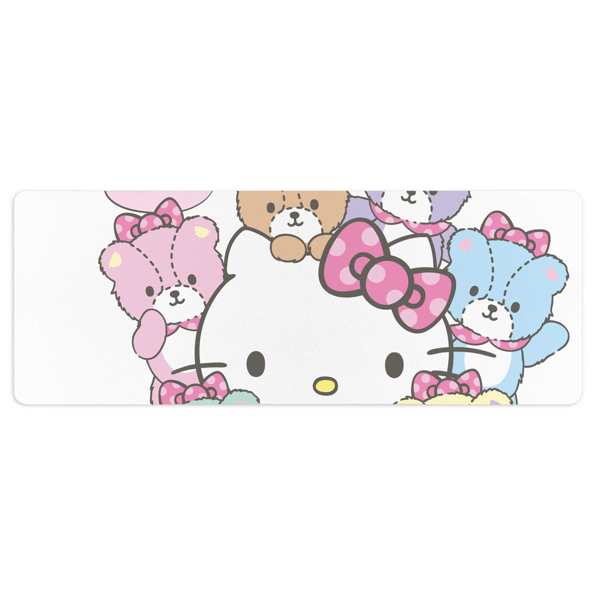 （画像用） Hello Kitty ハローキティ ステッチ加工 大判デスクマット／滑り止めマウスパッド