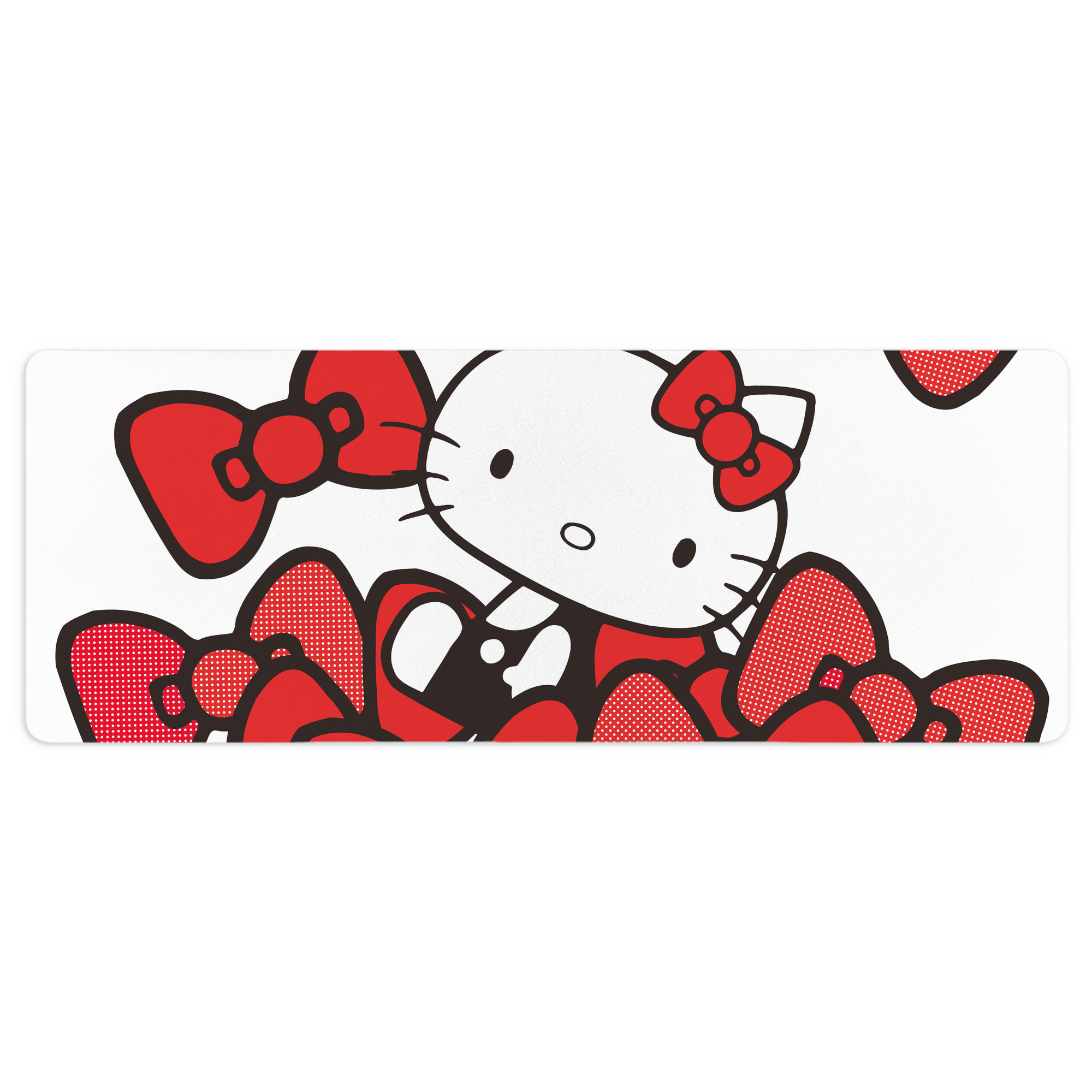 （画像用） Hello Kitty ハローキティ ステッチ加工 大判デスクマット／滑り止めマウスパッド