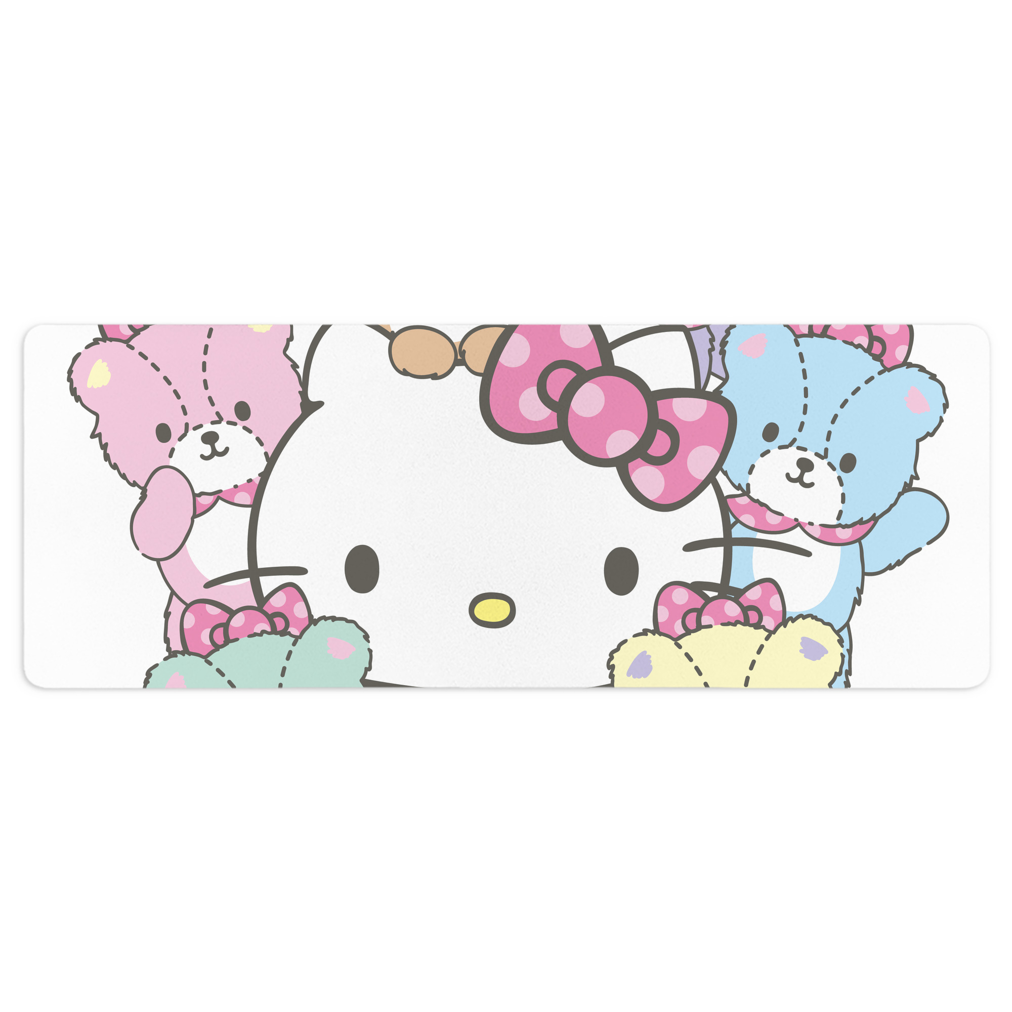 （画像用） Hello Kitty ハローキティ ステッチ加工 大判デスクマット／滑り止めマウスパッド
