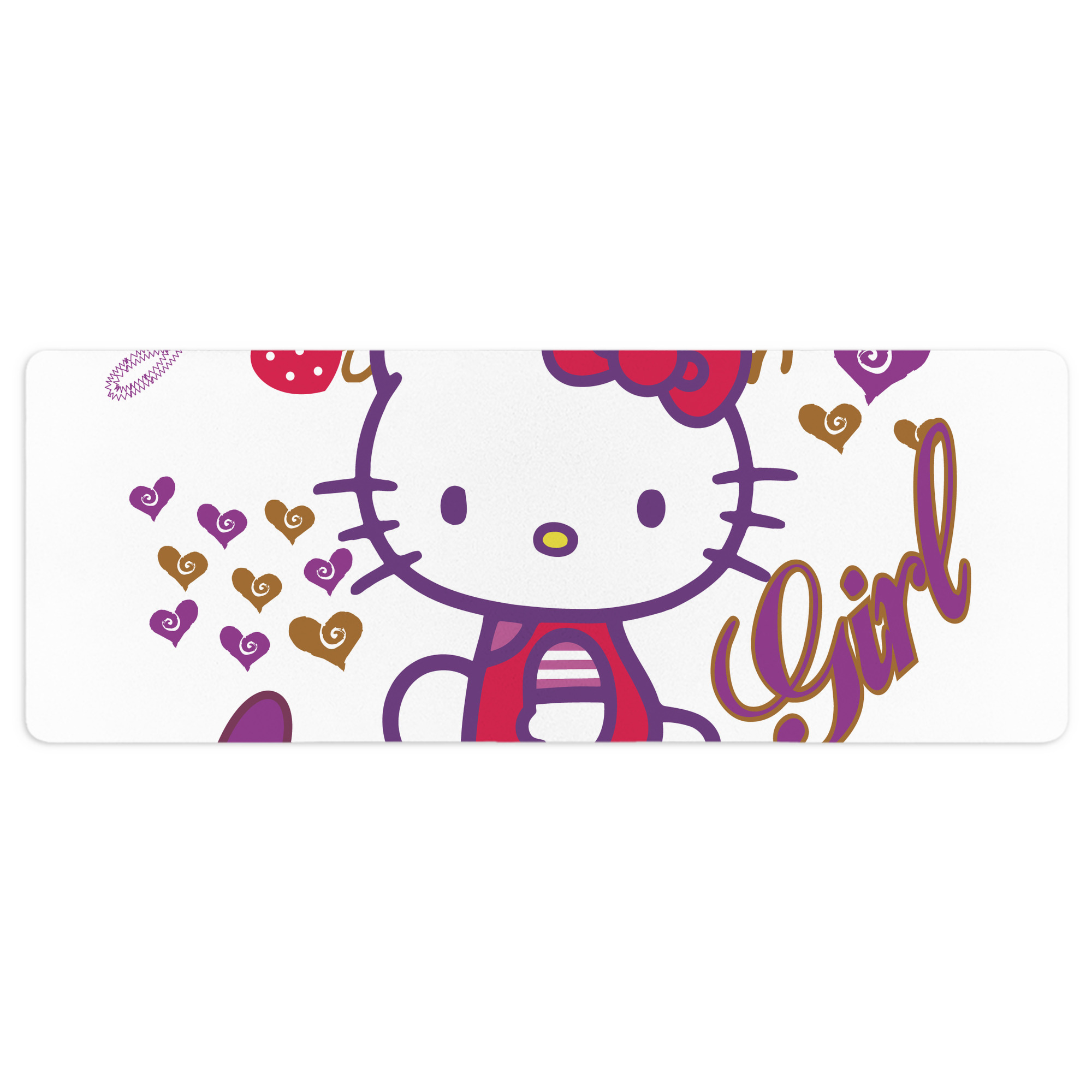 （画像用） Hello Kitty ハローキティ ステッチ加工 大判デスクマット／滑り止めマウスパッド