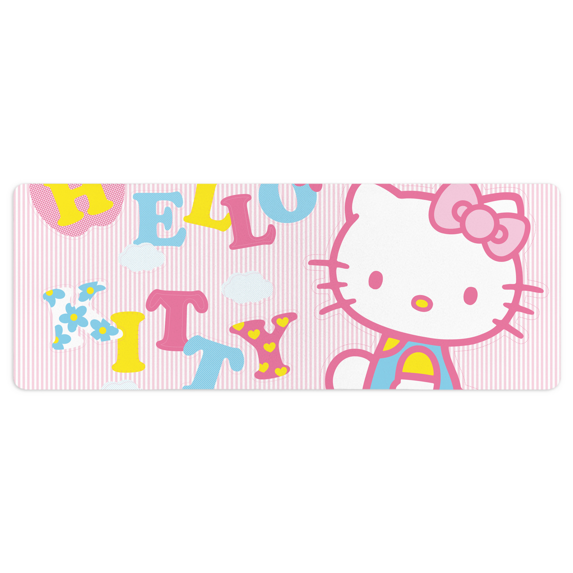 （画像用） Hello Kitty ハローキティ ステッチ加工 大判デスクマット／滑り止めマウスパッド