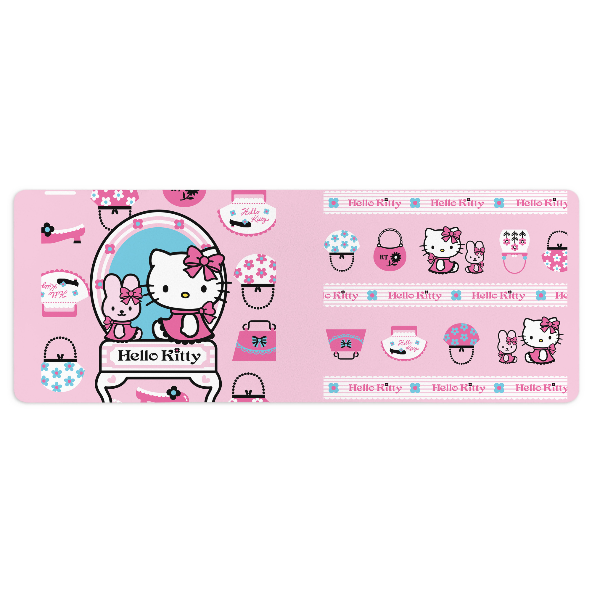 （画像用） Hello Kitty ハローキティ ステッチ加工 大判デスクマット／滑り止めマウスパッド