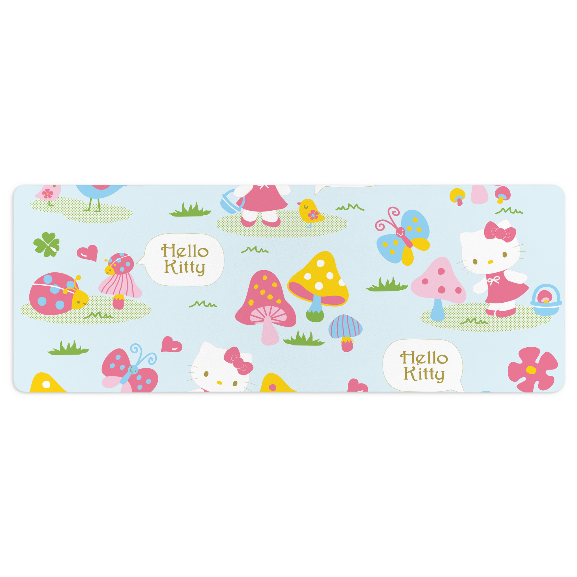 （画像用） Hello Kitty ハローキティ ステッチ加工 大判デスクマット／滑り止めマウスパッド