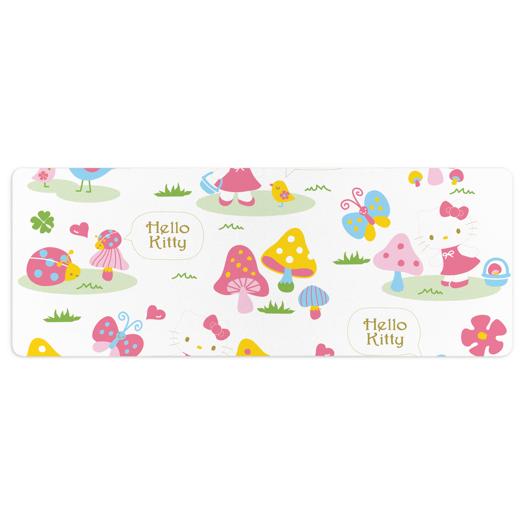 （画像用） Hello Kitty ハローキティ ステッチ加工 大判デスクマット／滑り止めマウスパッド