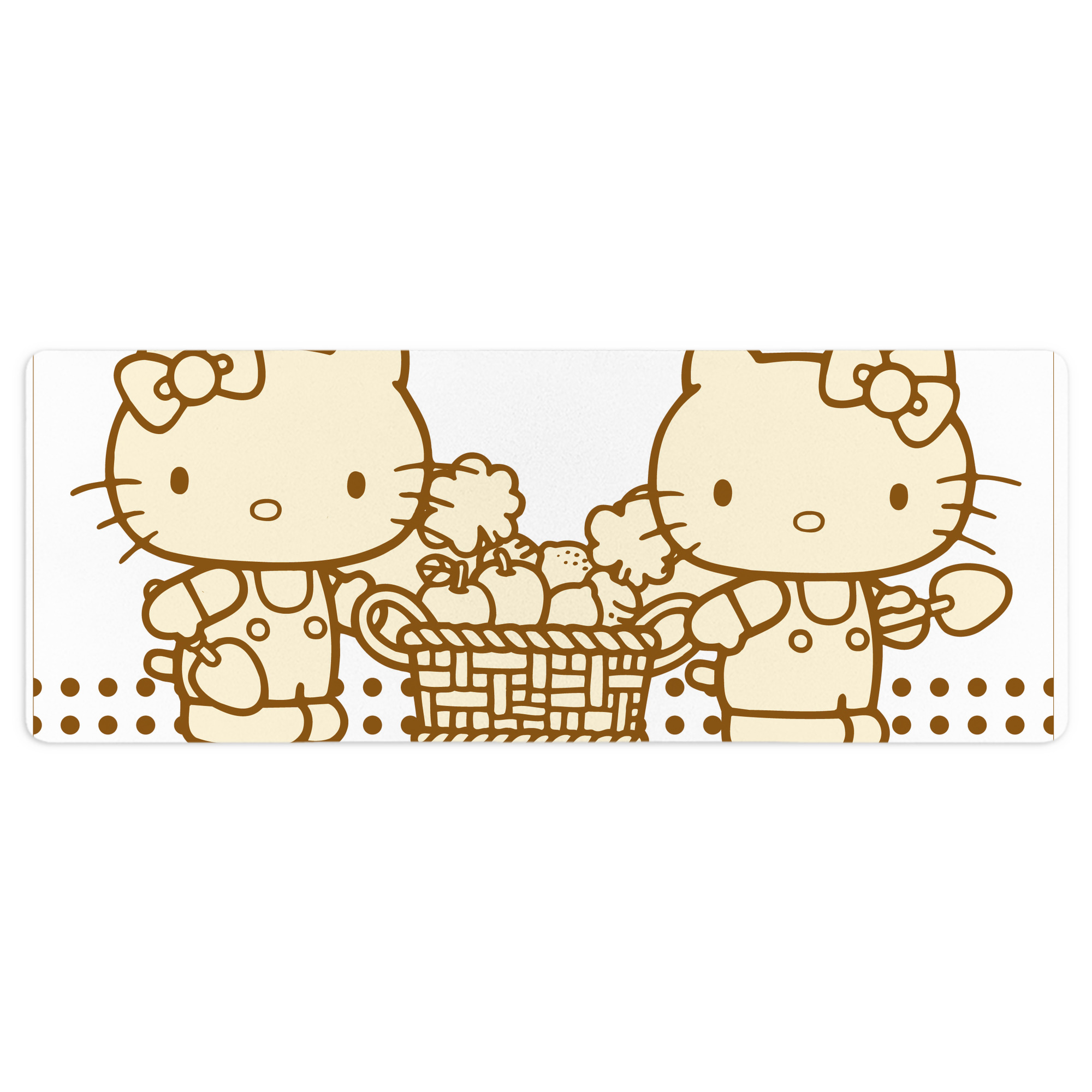 （画像用） Hello Kitty ハローキティ ステッチ加工 大判デスクマット／滑り止めマウスパッド