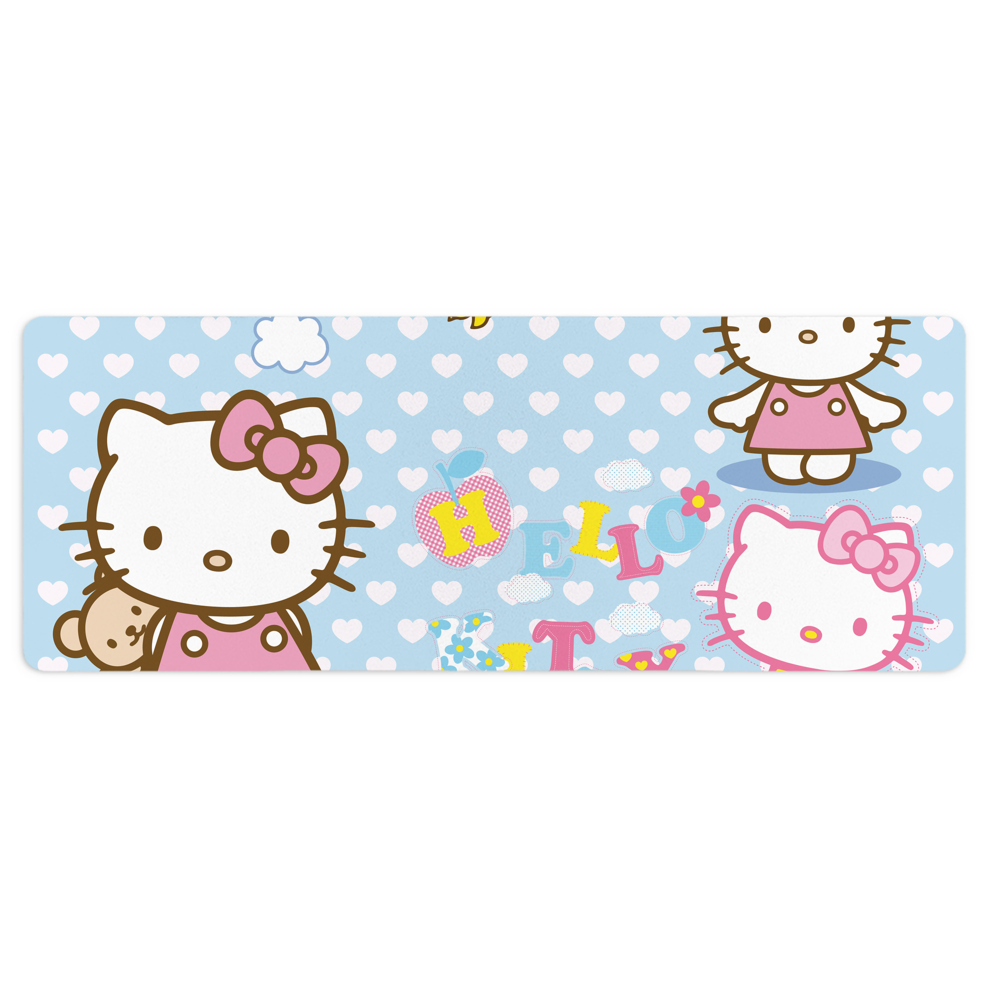 （画像用） Hello Kitty ハローキティ ステッチ加工 大判デスクマット／滑り止めマウスパッド