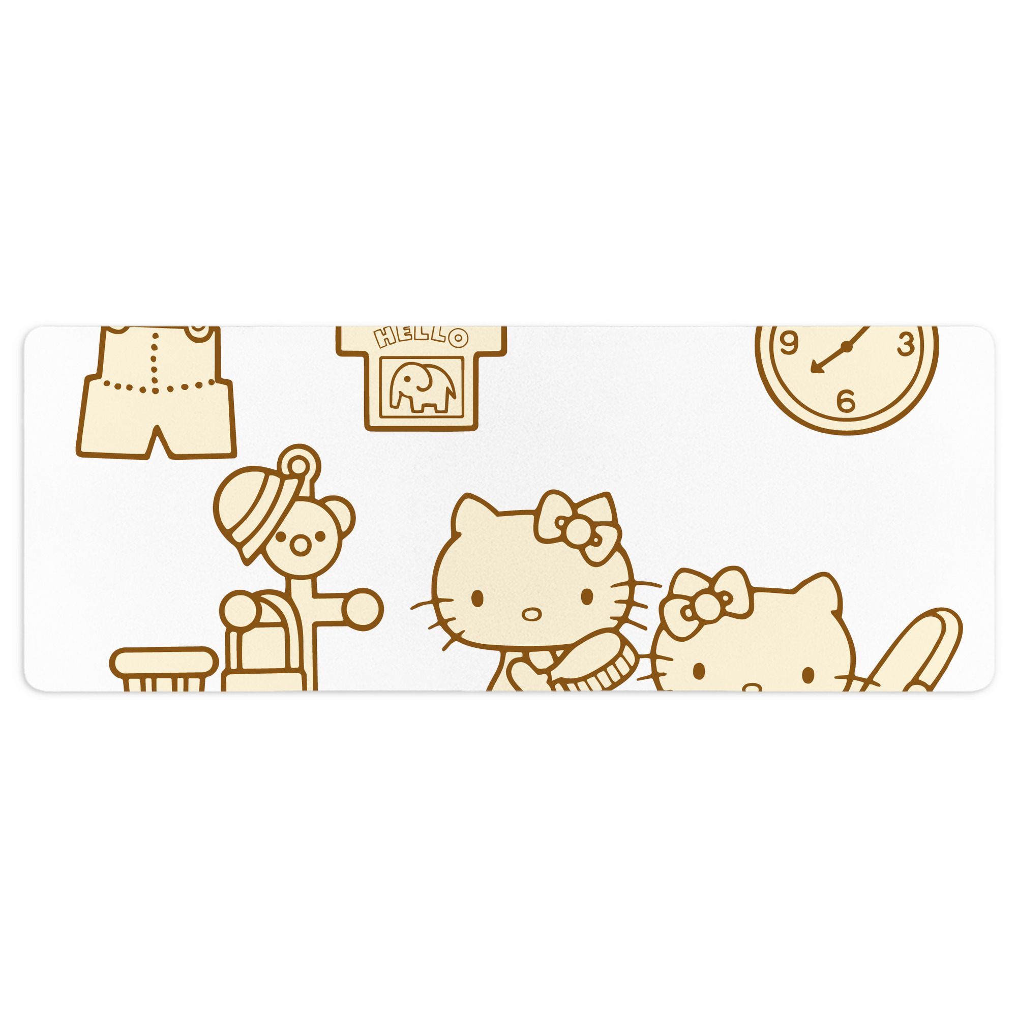 （画像用） Hello Kitty ハローキティ ステッチ加工 大判デスクマット／滑り止めマウスパッド
